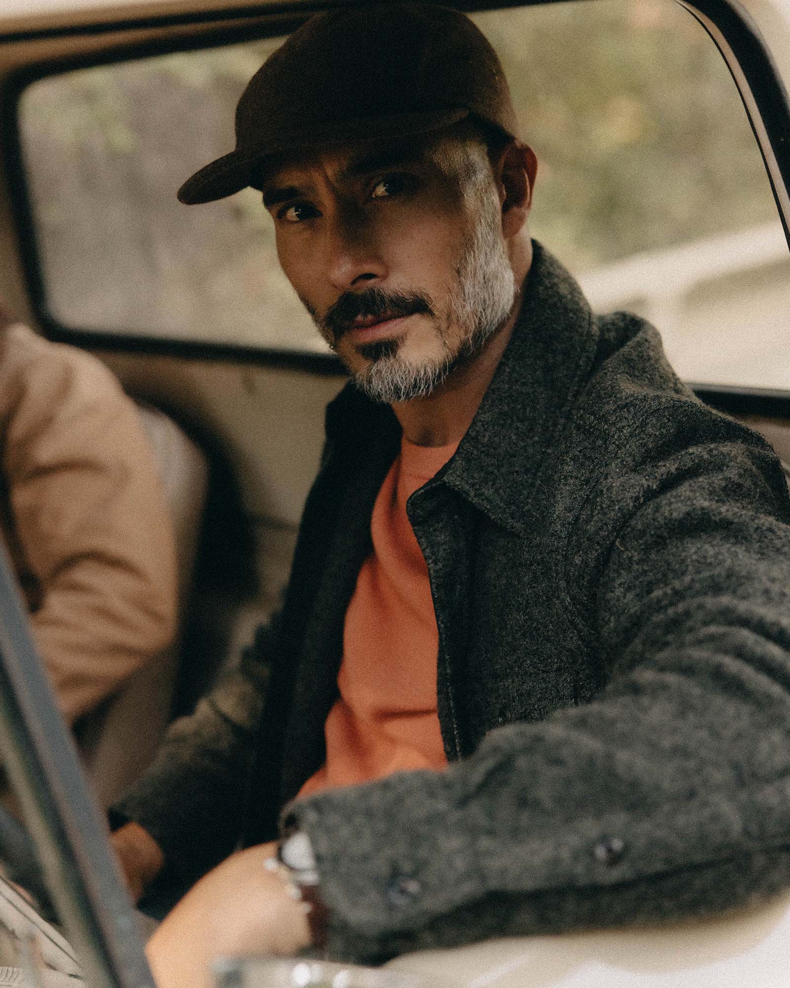 The Connor Overshirt in Boucle Heather Olive