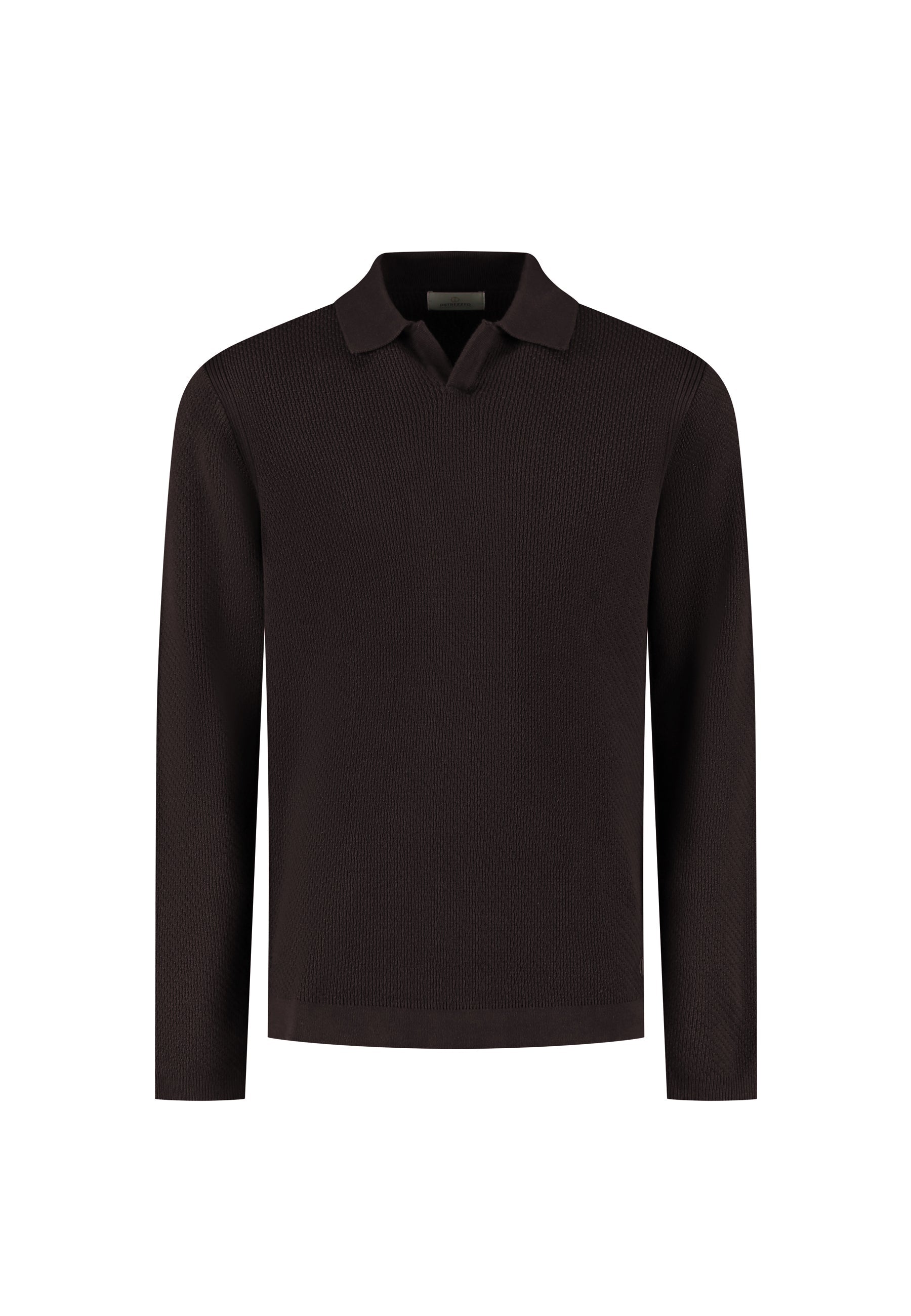 Kostas Longsleeve Polo Dark Brown