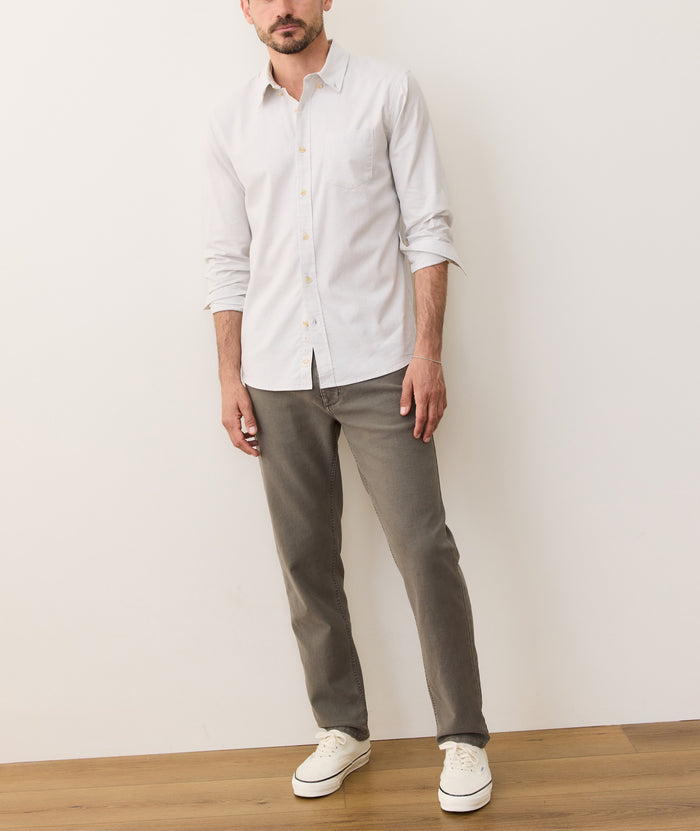 California Oxford Shirt Grey/White Stripe