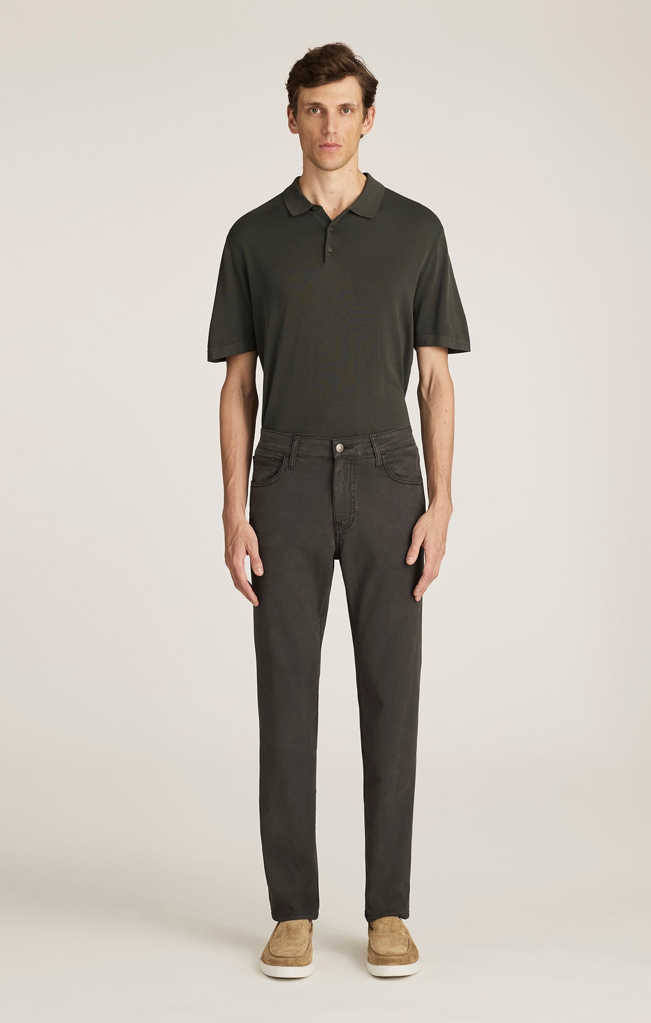 Steve Athletic Fit Ash Luxe Twill