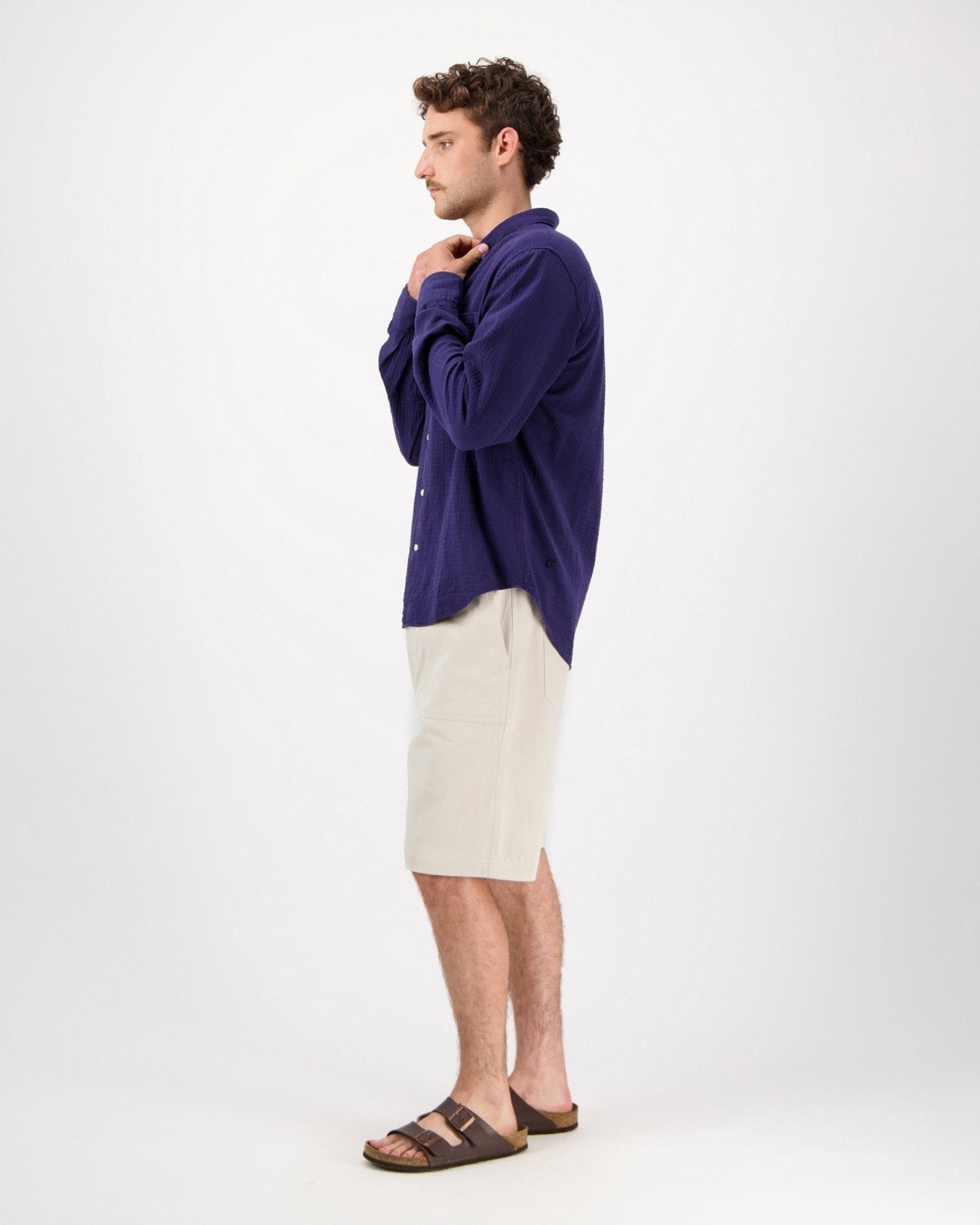 Konga Textured Cotton Shirt Navy