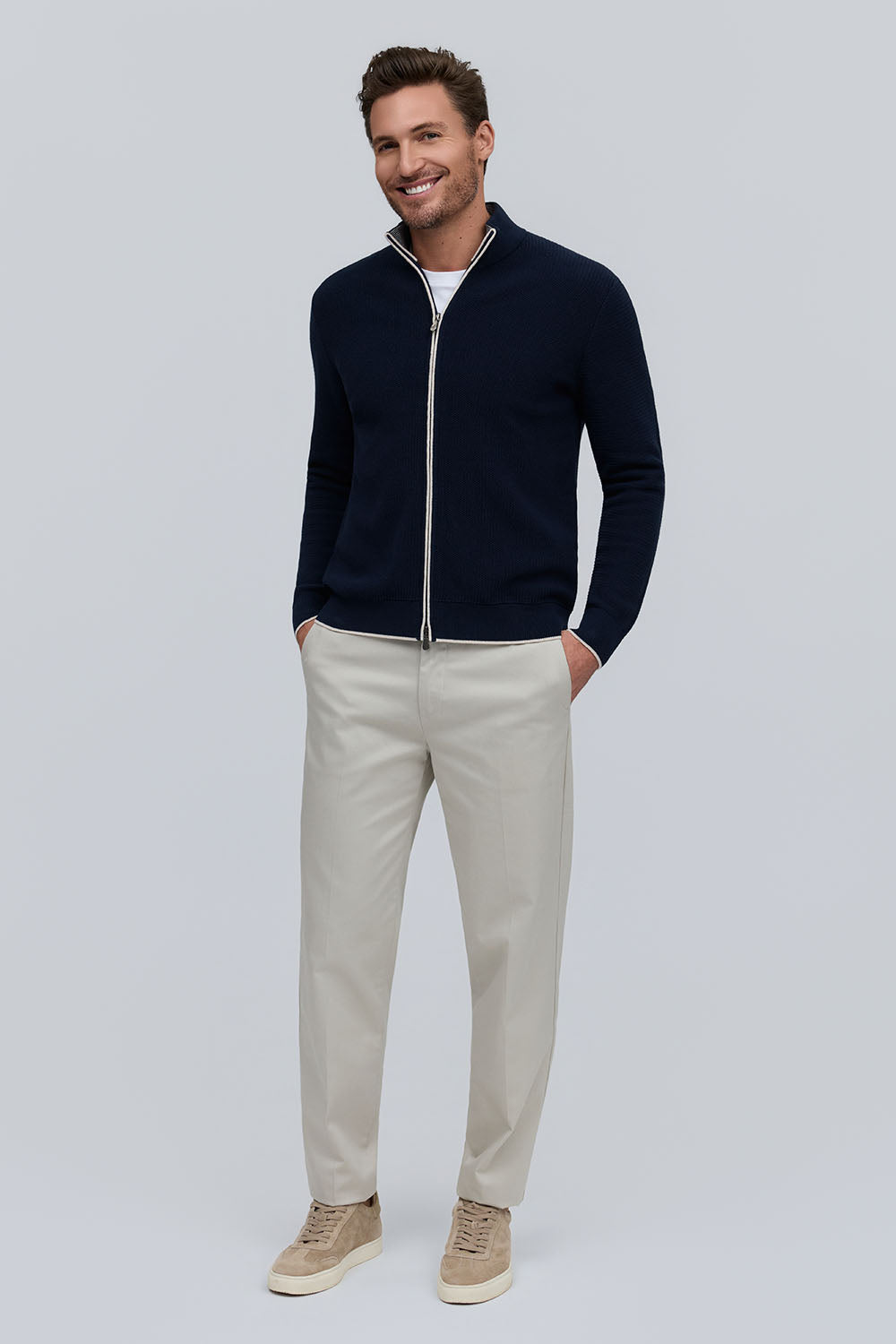 Stitch Full Zip Jacket Navy