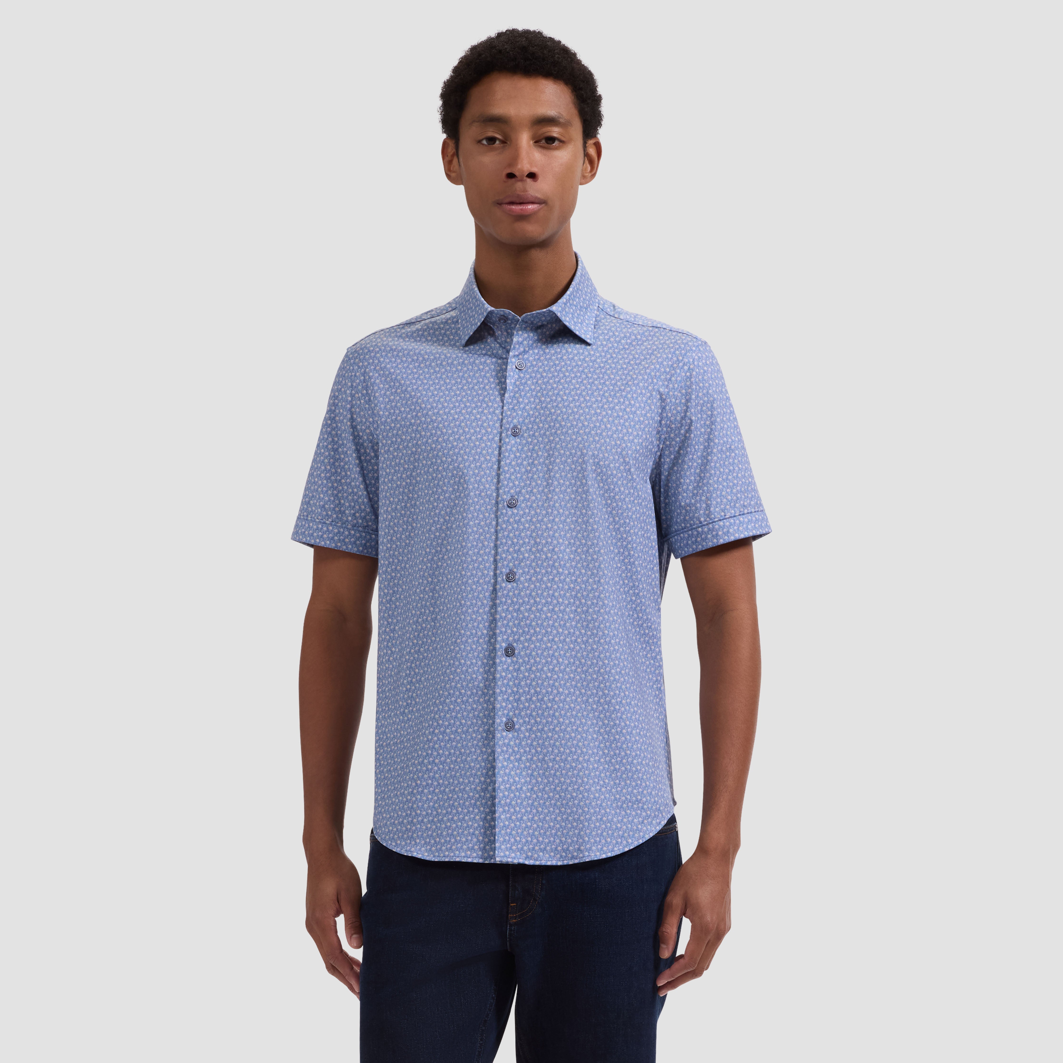 OOOHCotton Miles Short Sleeve Shirt Cobalt