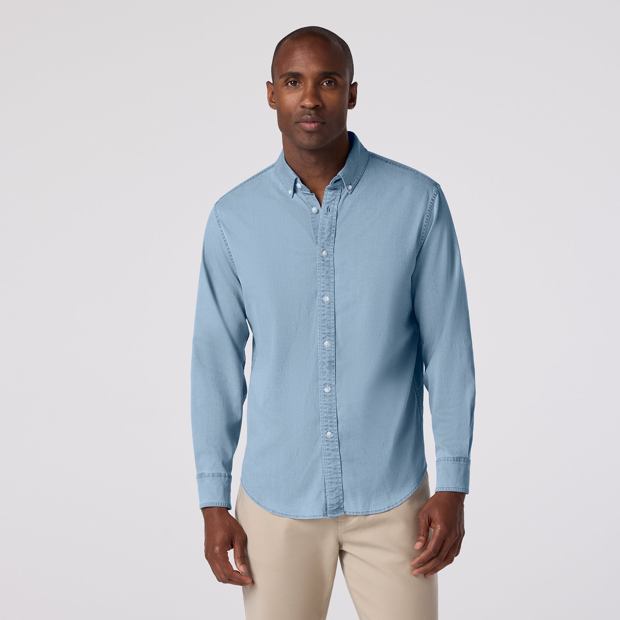 Nash Chambray No Tuck Shirt Light Wash