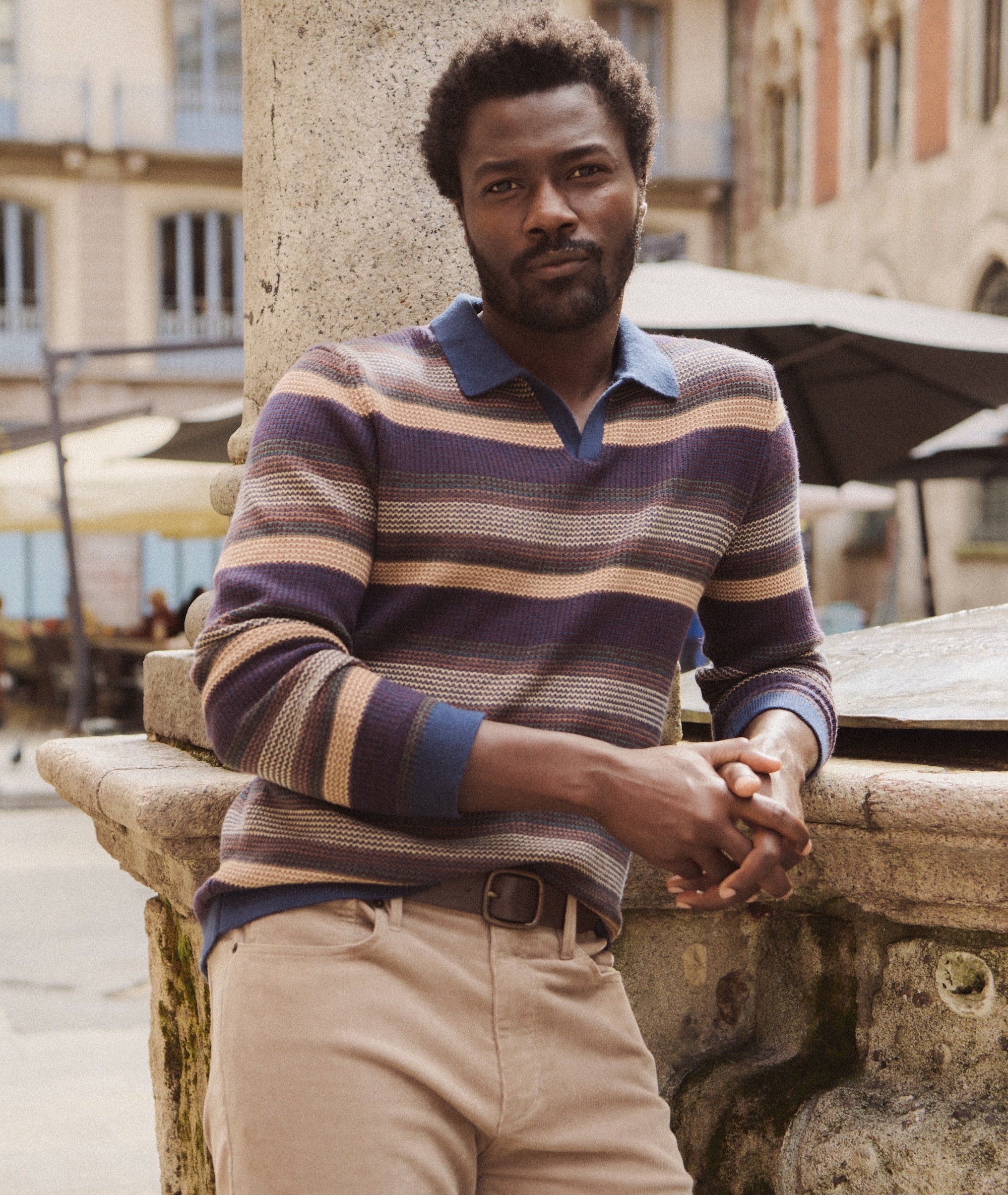 Liam Sweater Polo Warm Multi Stripe