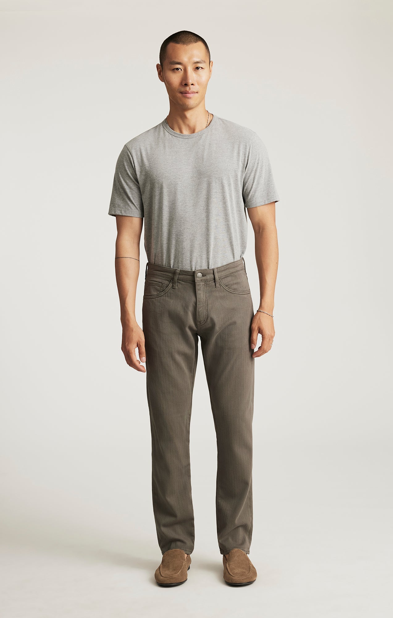 Marcus Slim Straight Leg Sage Herringbone