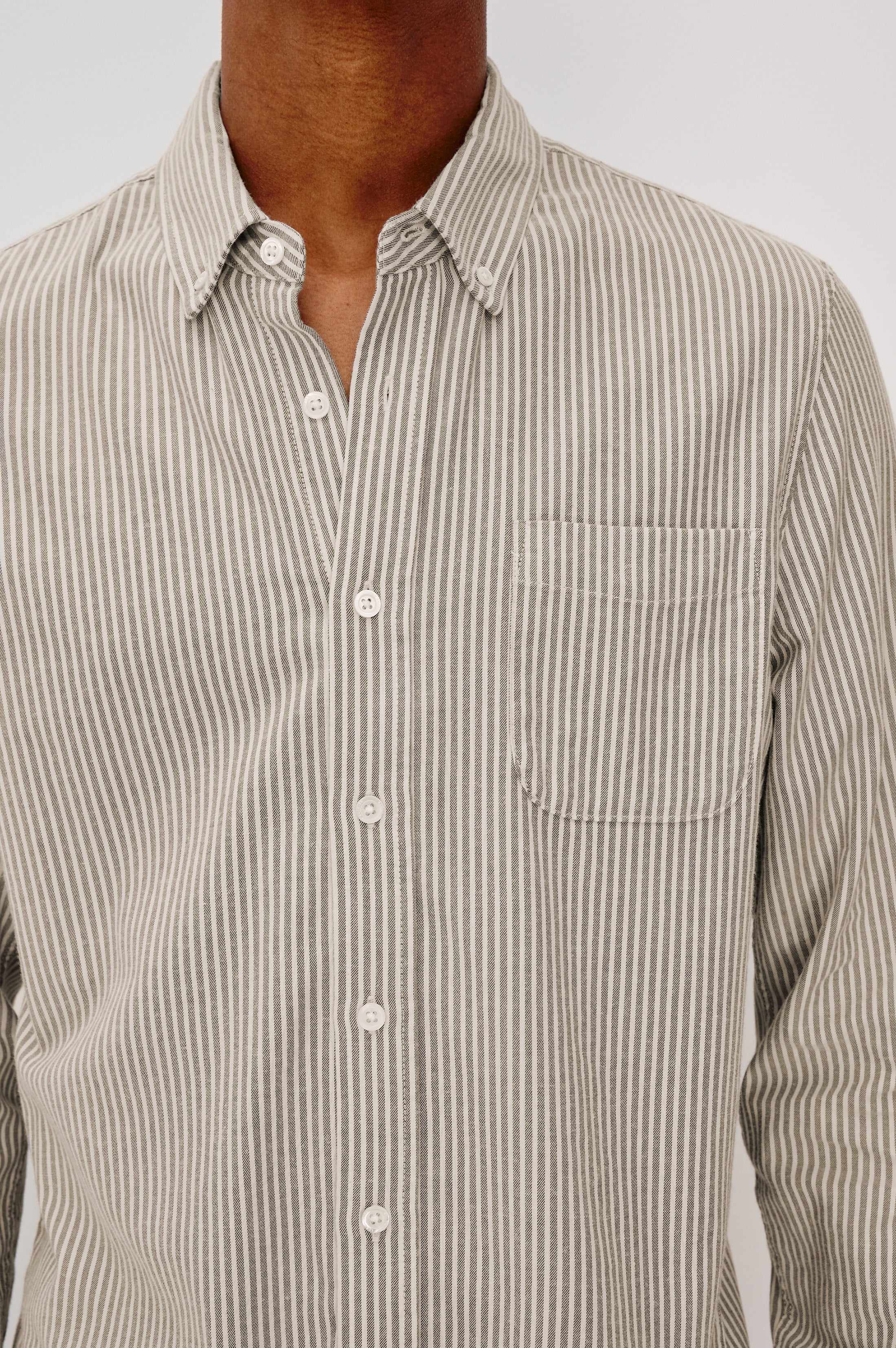 Vance Shirt Cedar Oat Stripe