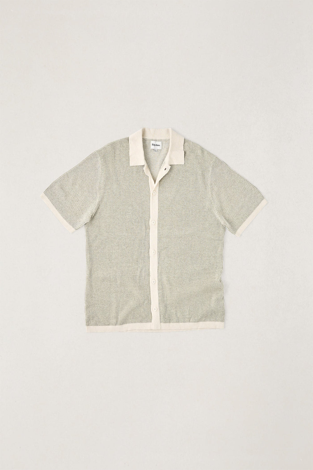 Hi Lo Knit Button Up Shirt Natural