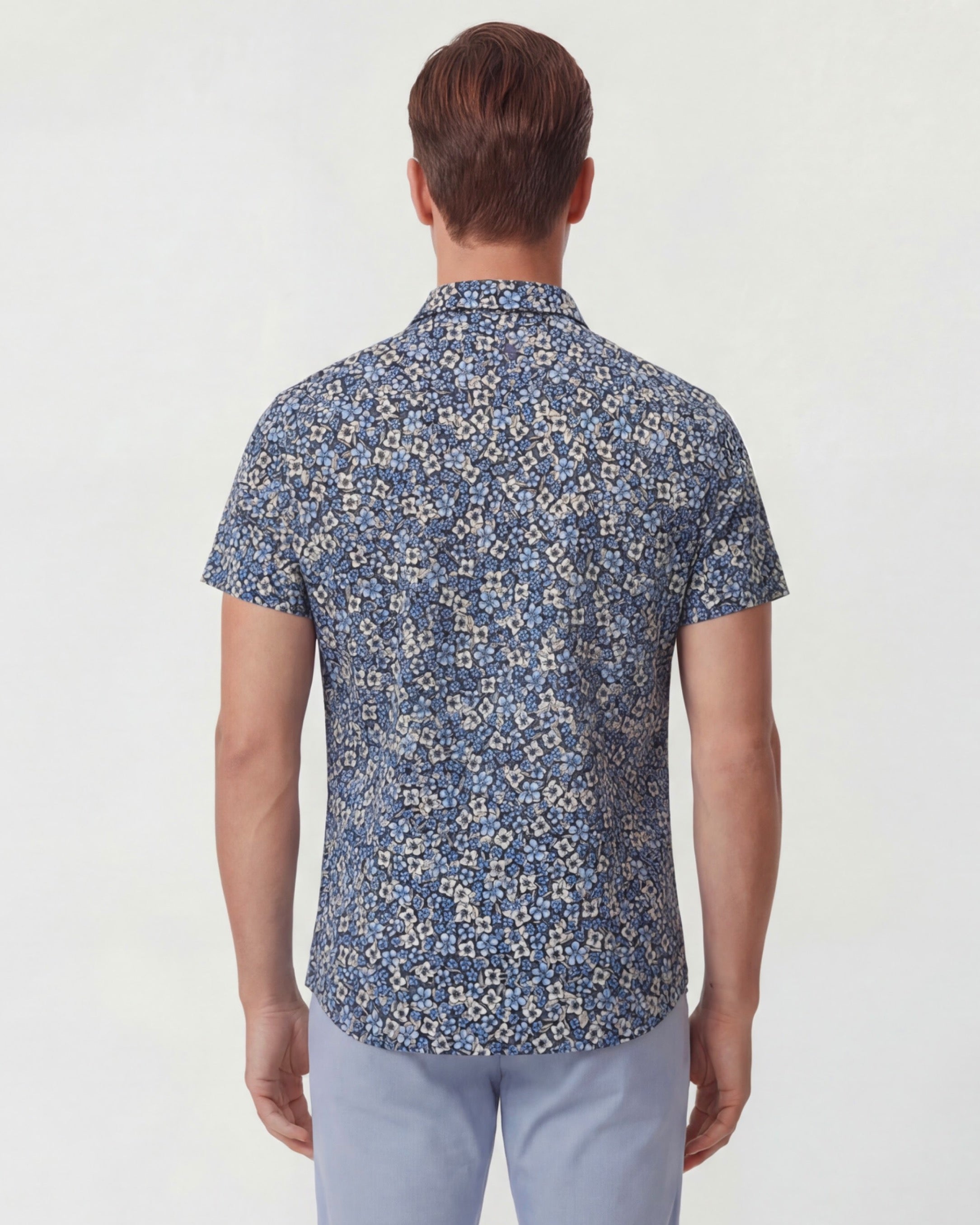 Todd Short Sleeve Floral Shirt Field Black