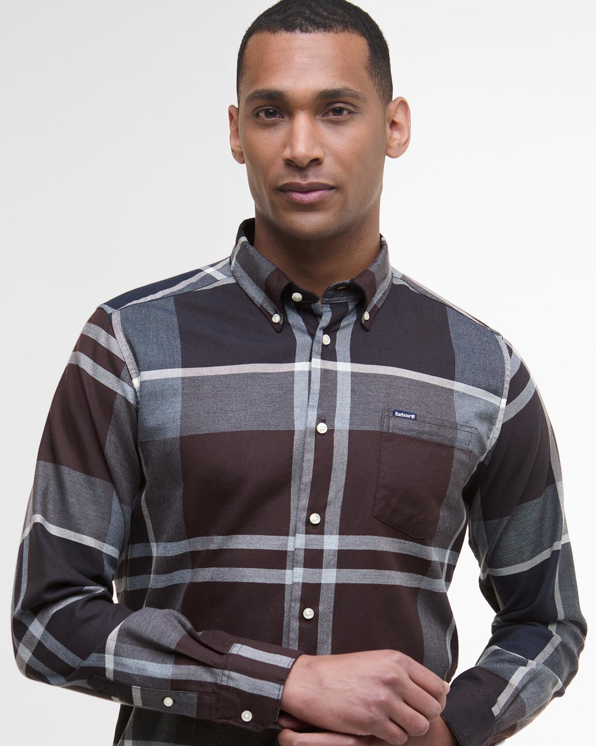 Dunoon Tailored Tartan Shirt Midnight Oak Tartan