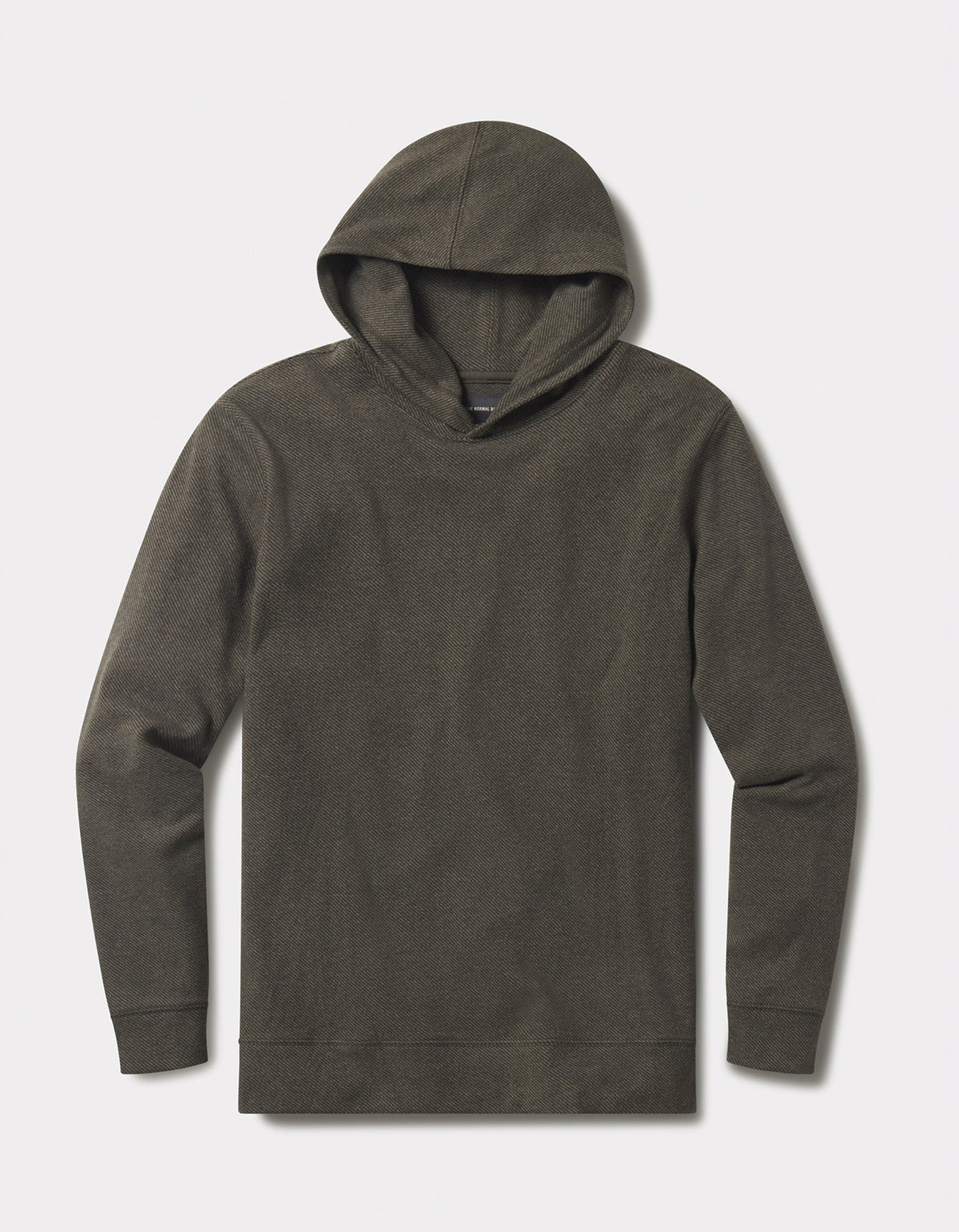 Brushed Textured Knit Hoodie Dark Forest