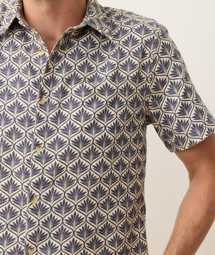 Classic Stretch Selvage Shirt India Ink Agave Print