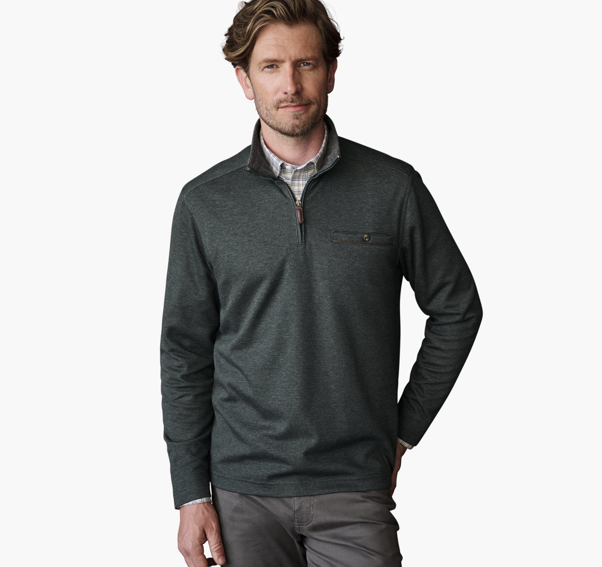 Merritt Quarter-Zip Green