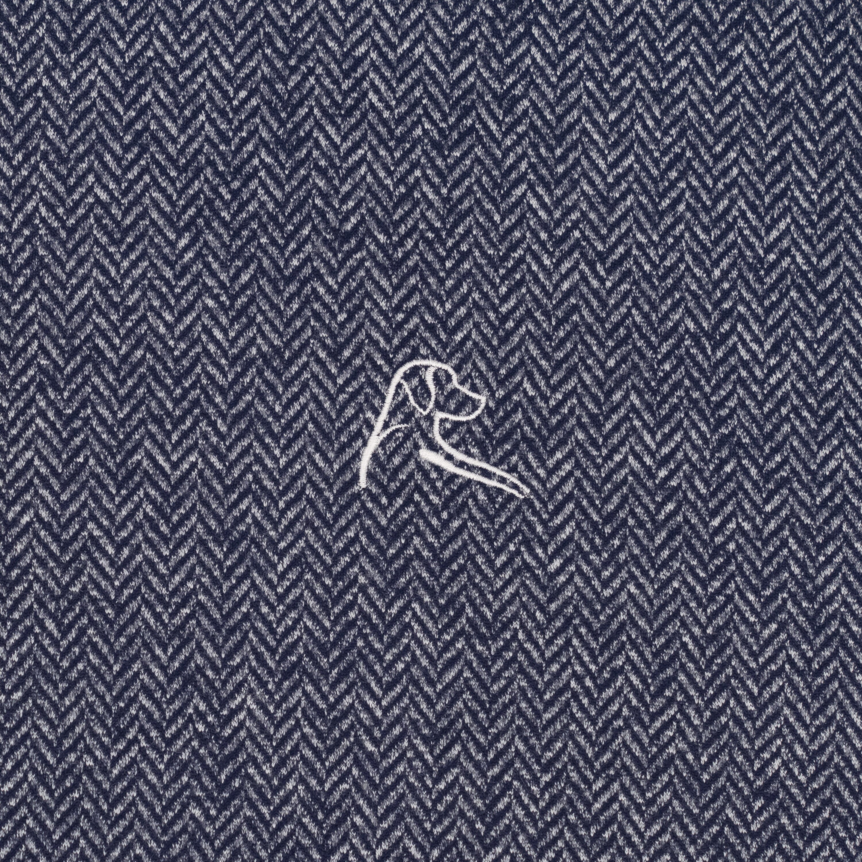 Herringbone Jacquard Q-Zip Fleet Navy/White