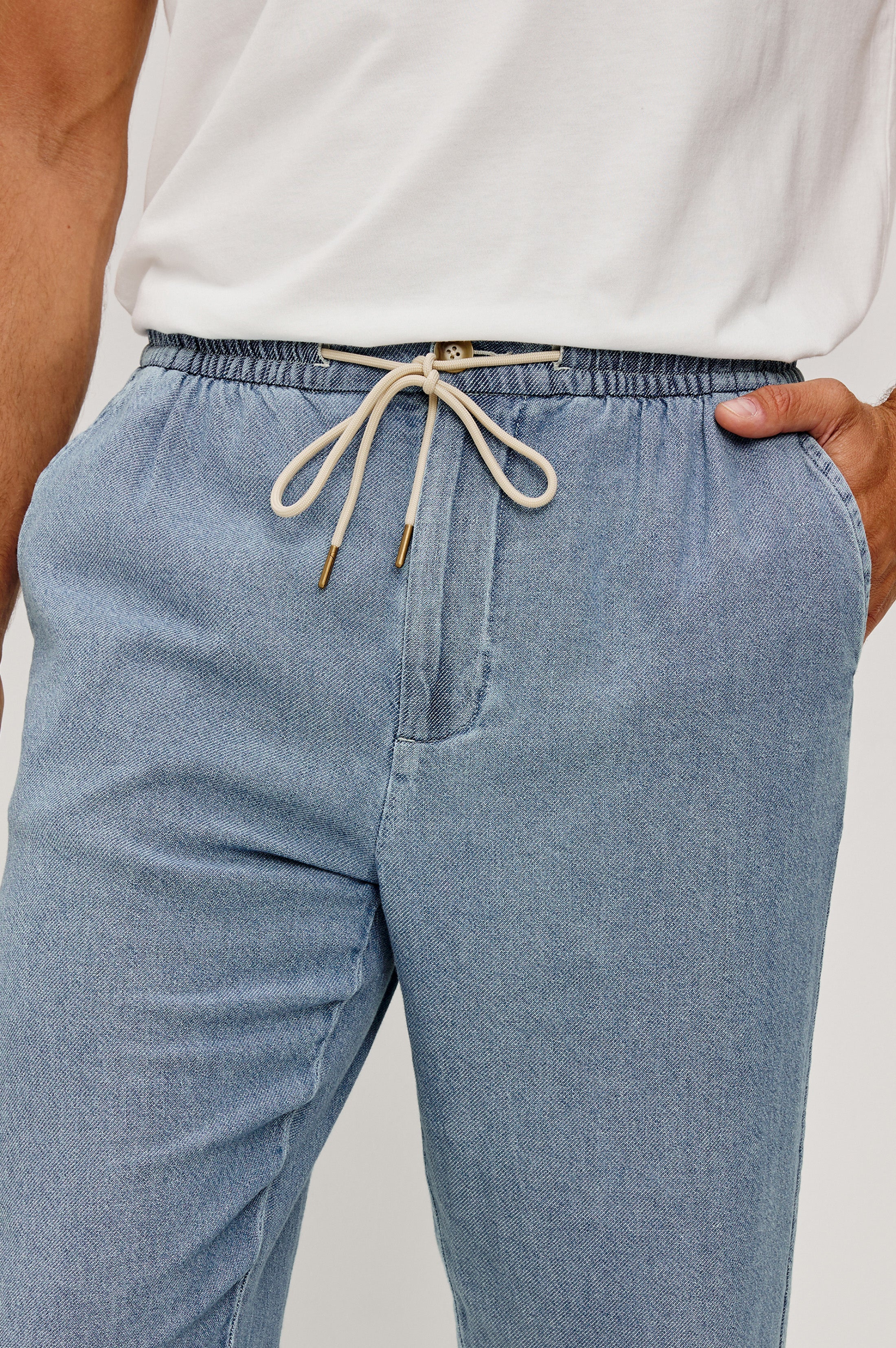Callum Drawstring Pants Medium Wash Indigo