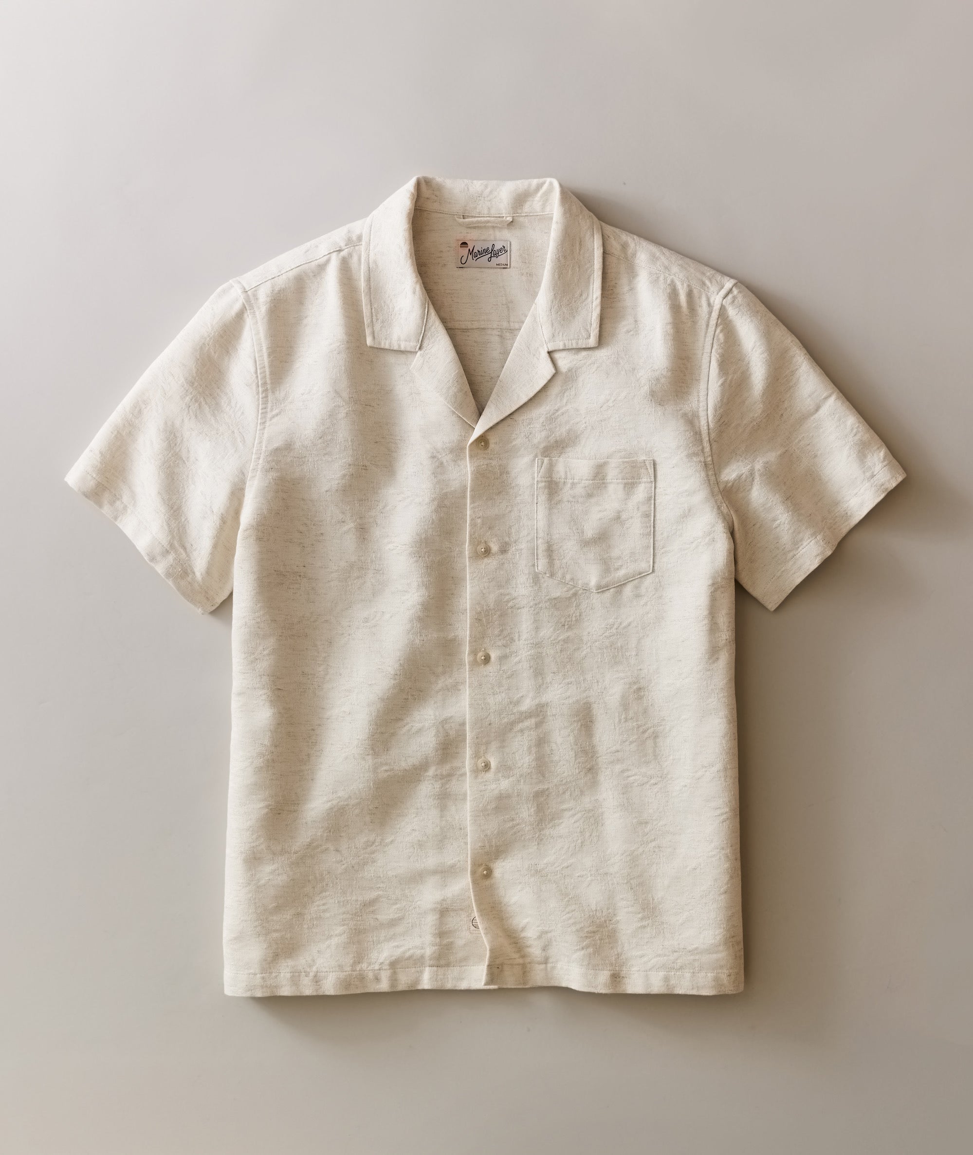 Jacquard Short Sleeve Resort Shirt Natural/Tan