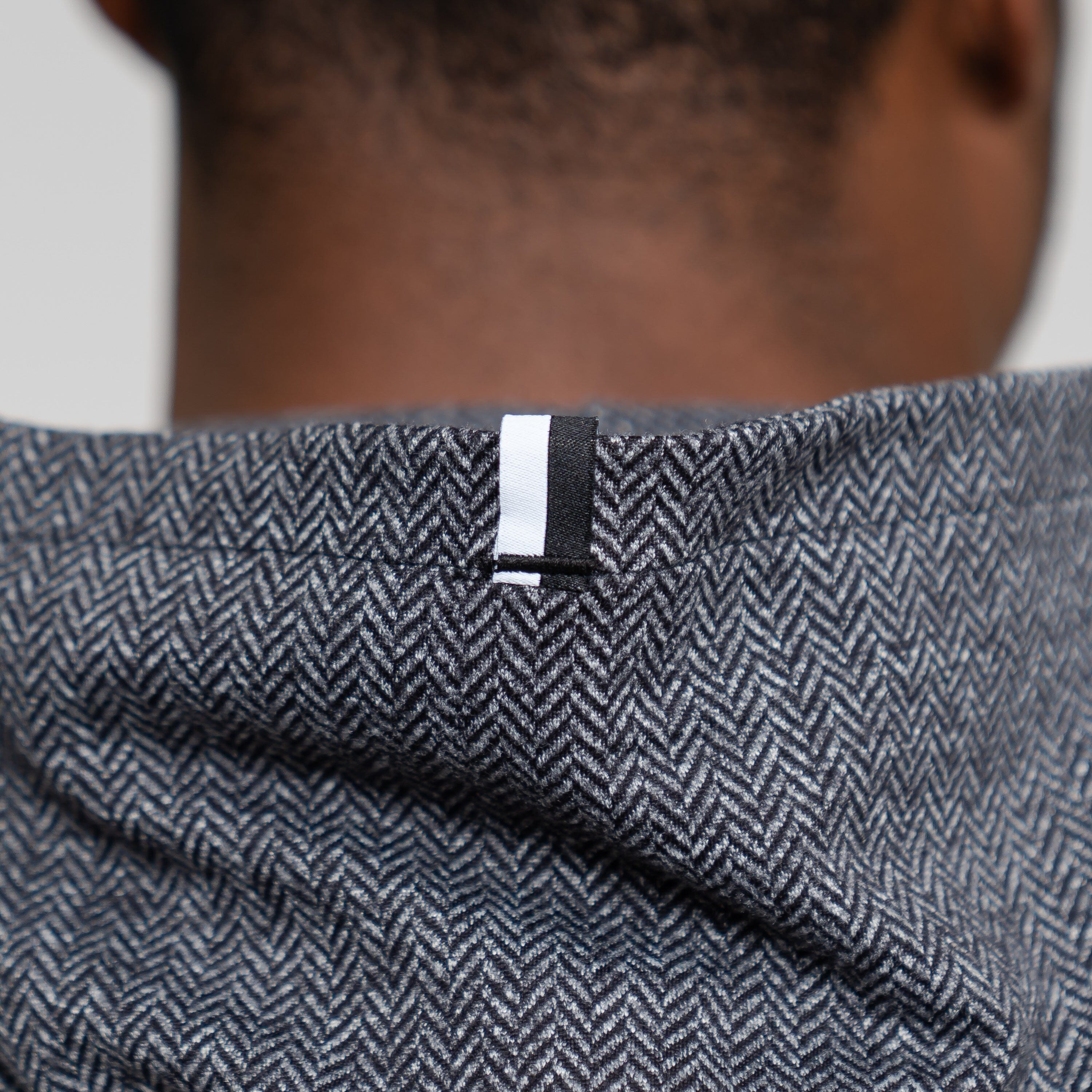 Herringbone Hoodie Black/White