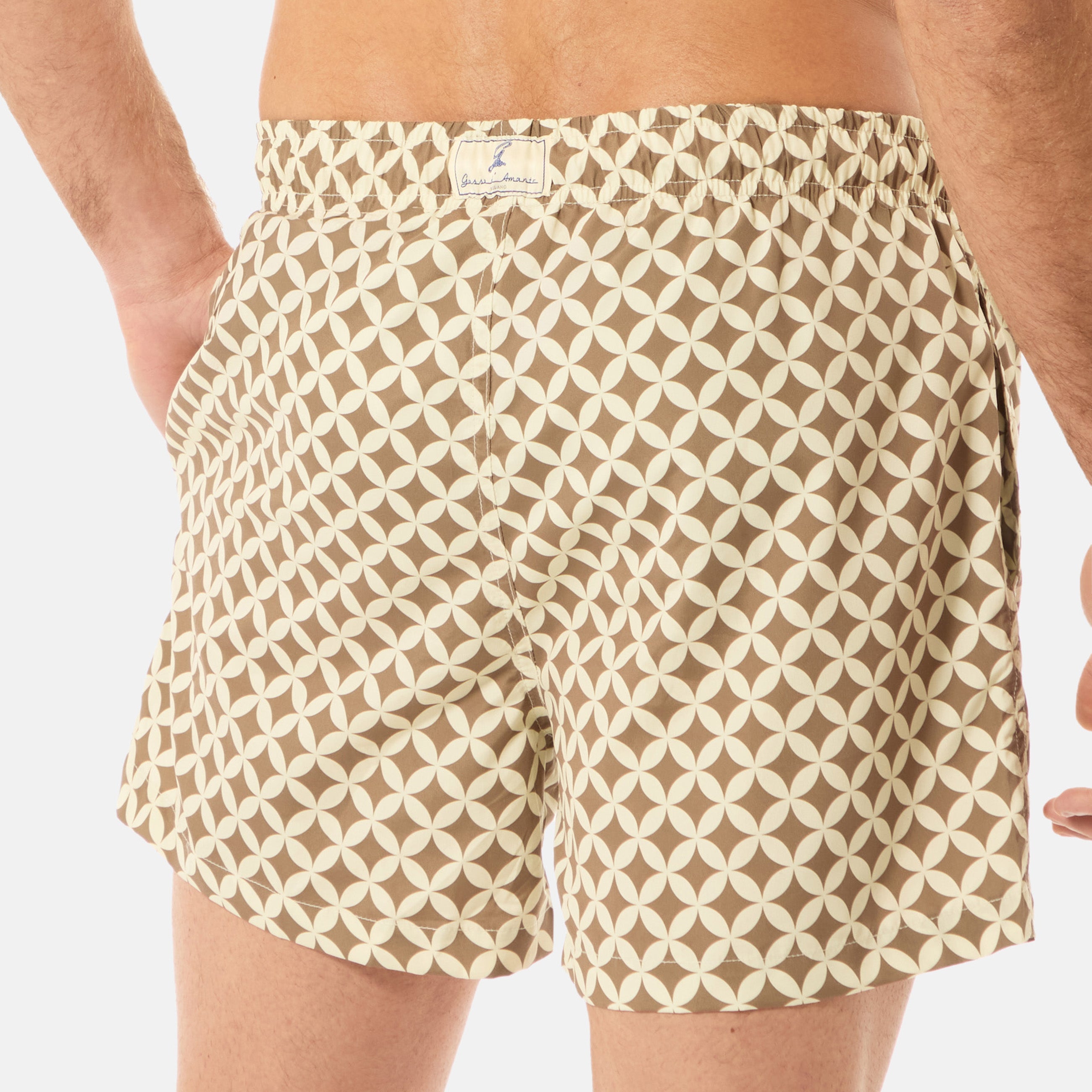 Amalfi Patterned Swim Short Caffe/Crema