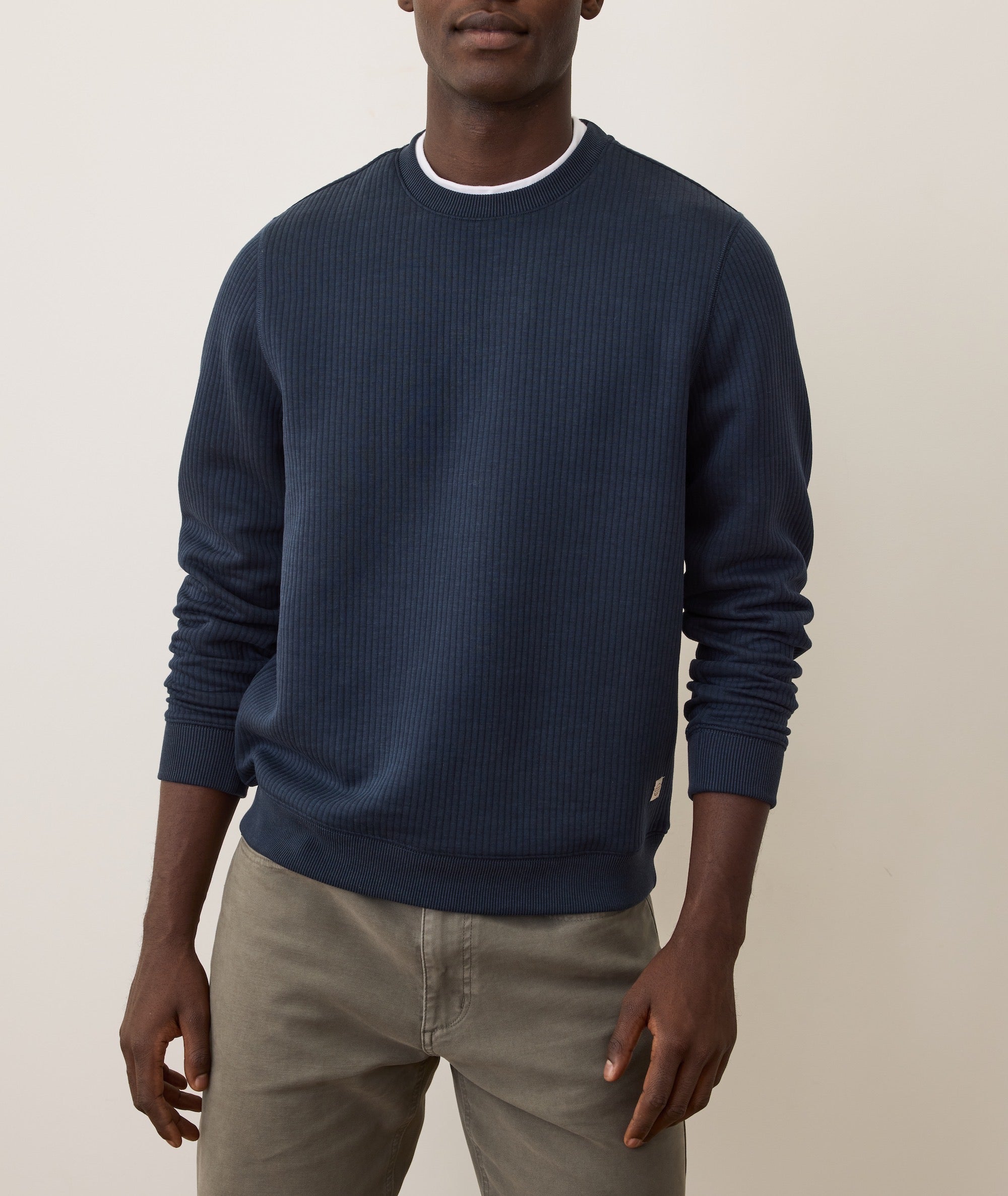 Corbet Quilted Crewneck Navy