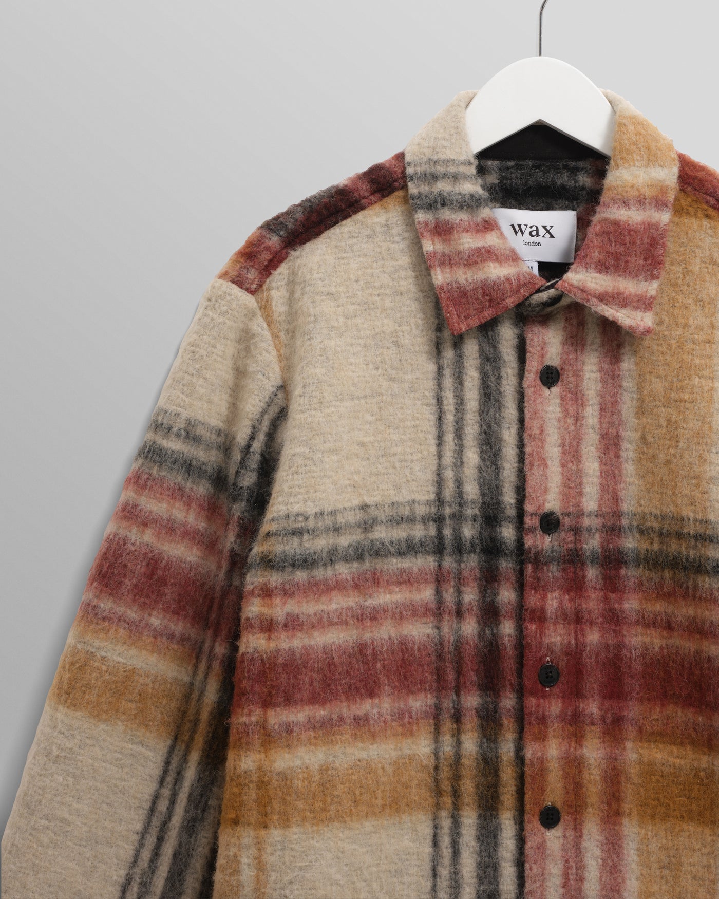 Nolan Overshirt - Wool Blend Check Natural/Multi