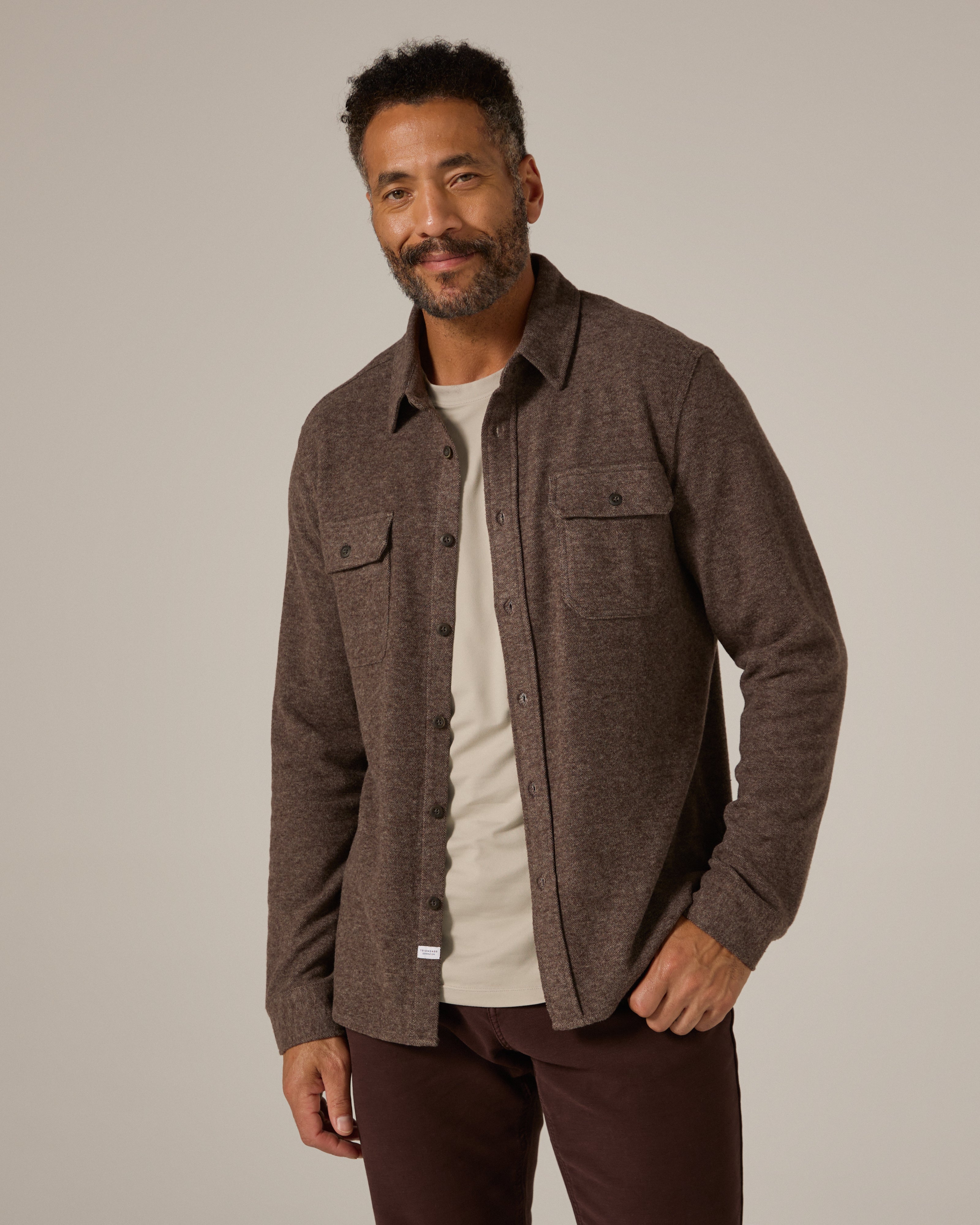 Generation Long Sleeve Marled Shirt Walnut