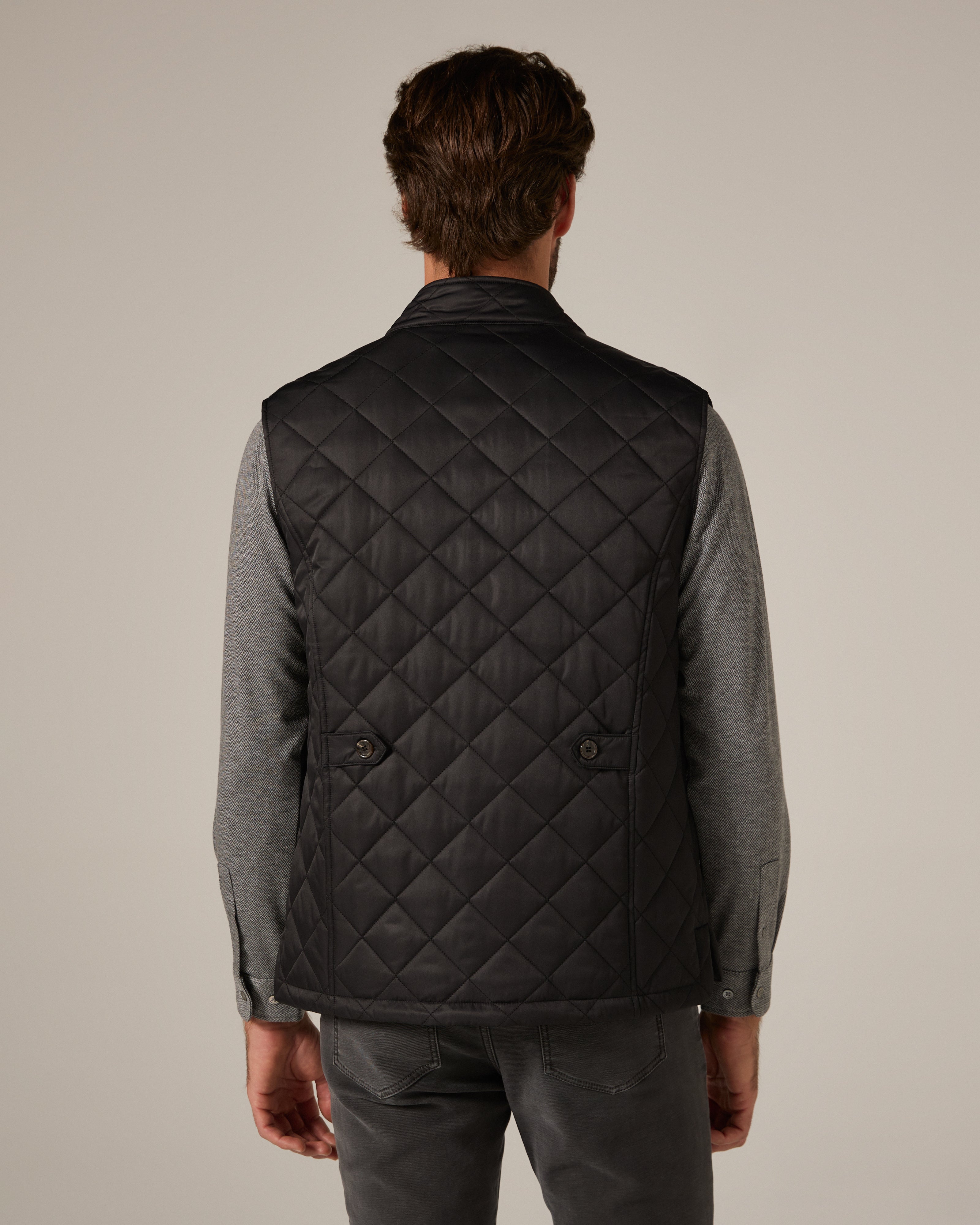Crest Quilted Vest Black