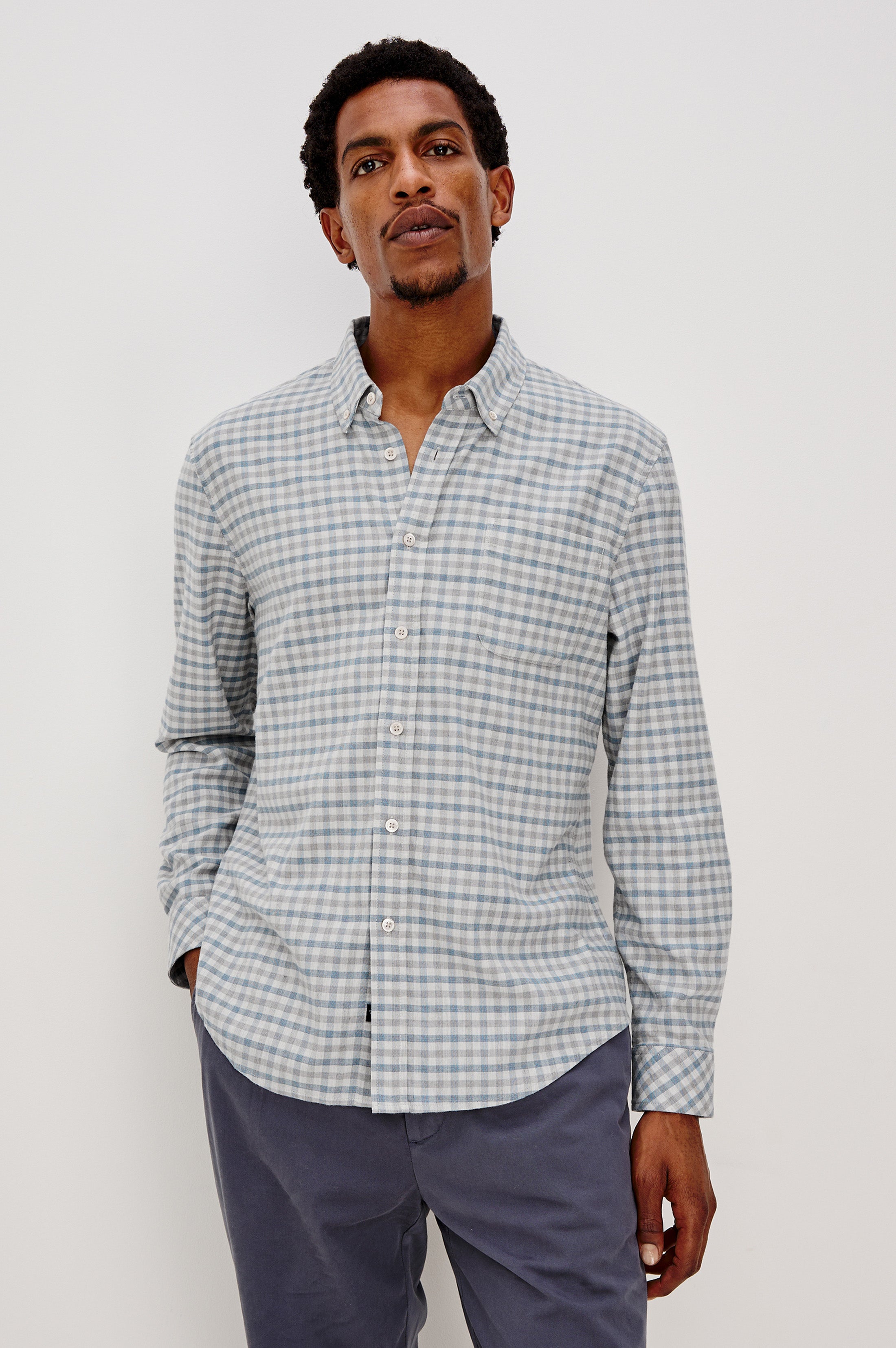 Vance Shirt Charcoal Blue Check