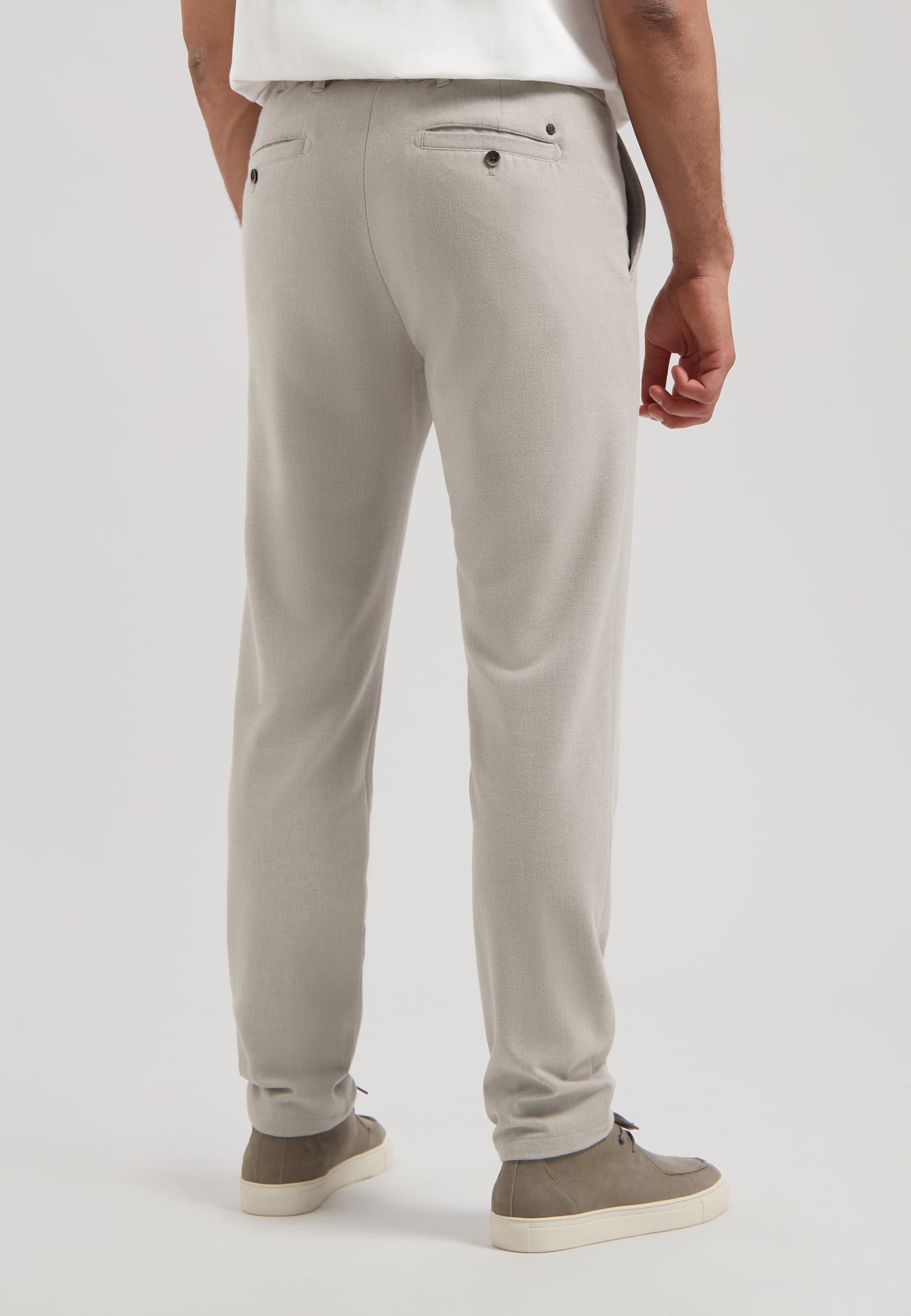 Logan Flannel Trouser Ghost Grey