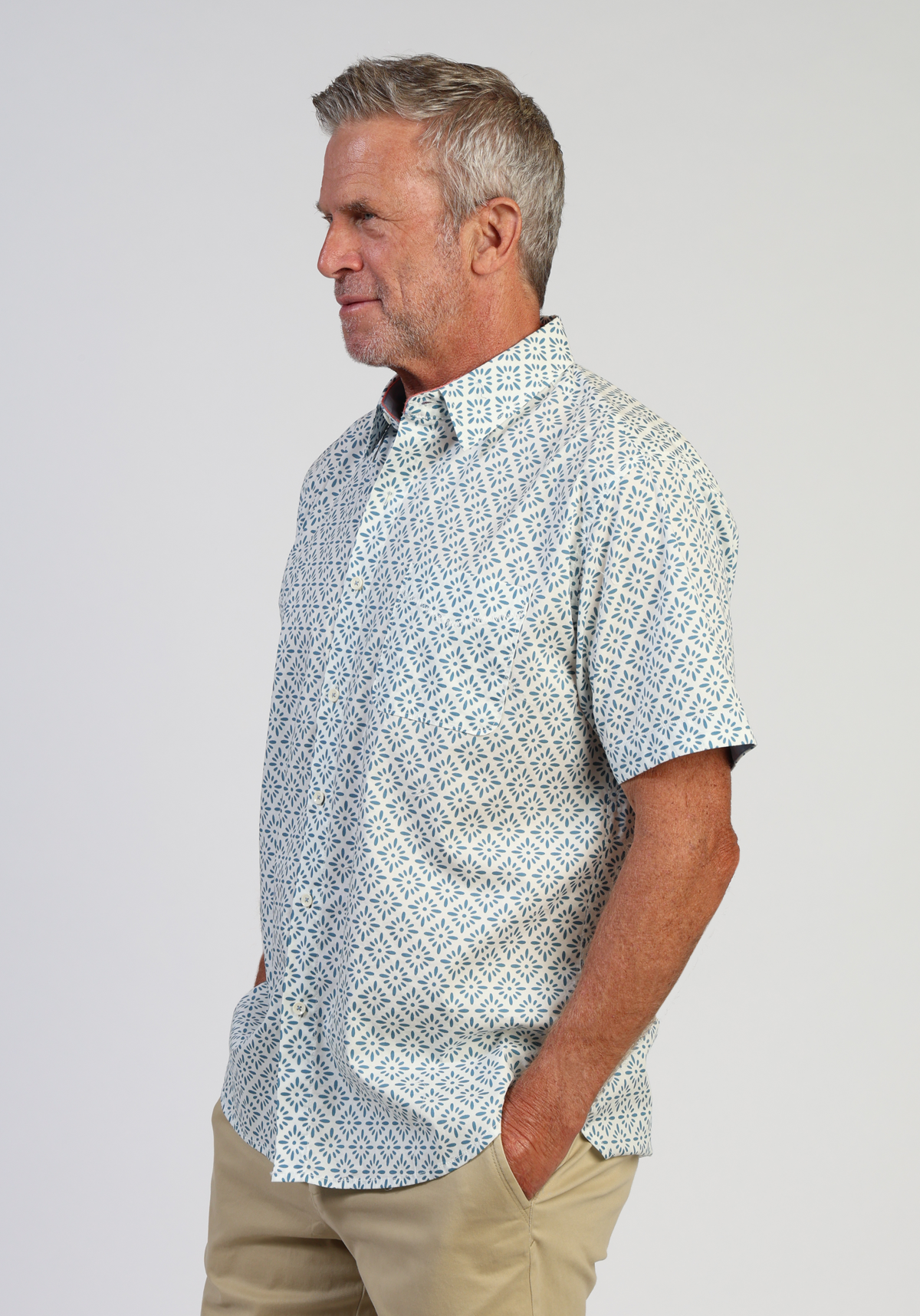Short-Sleeve Stretch Shoreline Shirt Blue
