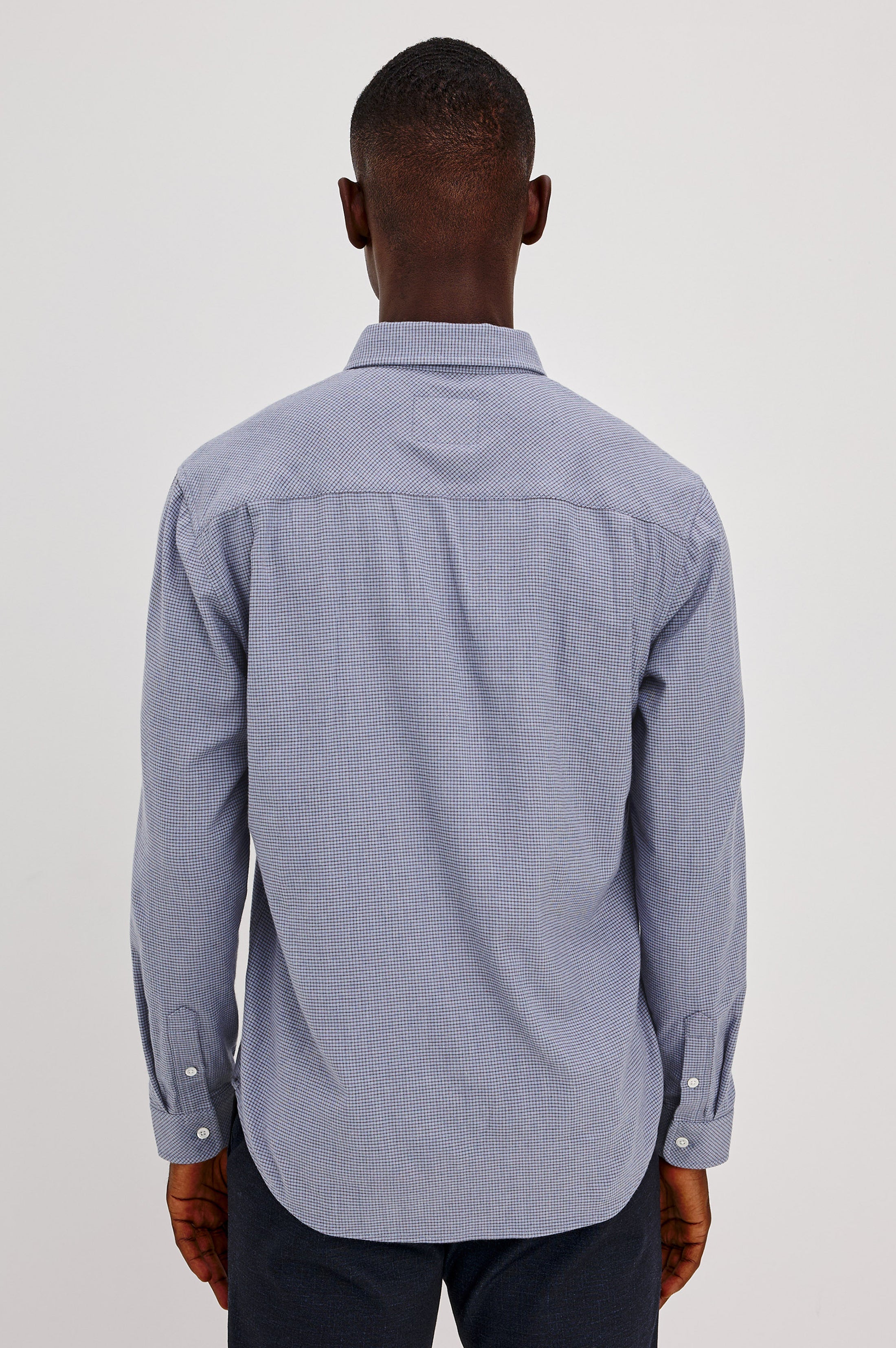 Vance Check Shirt Blue Heather Grid