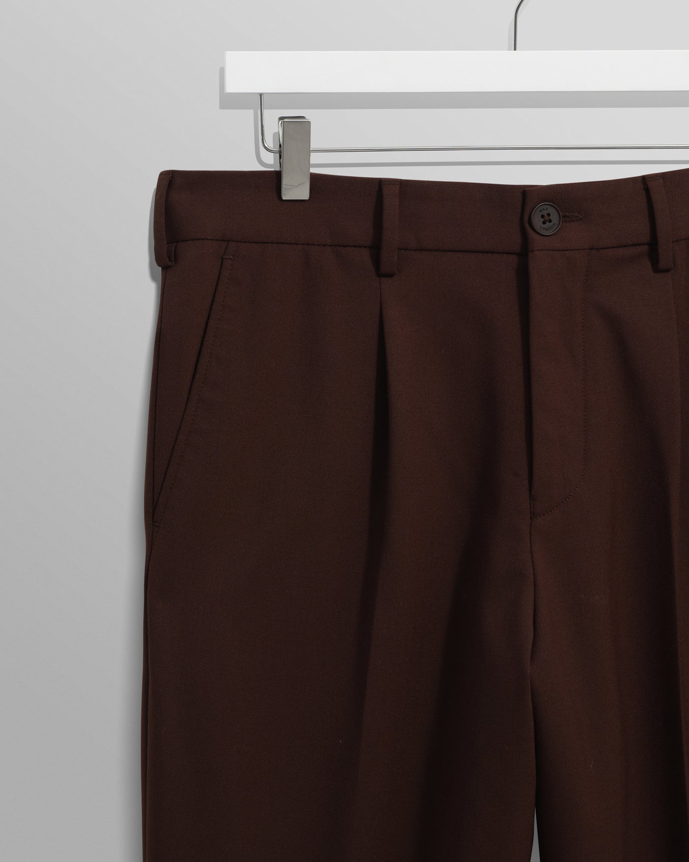 Aubyn Trouser - Wool Blend Twill Dark Brown