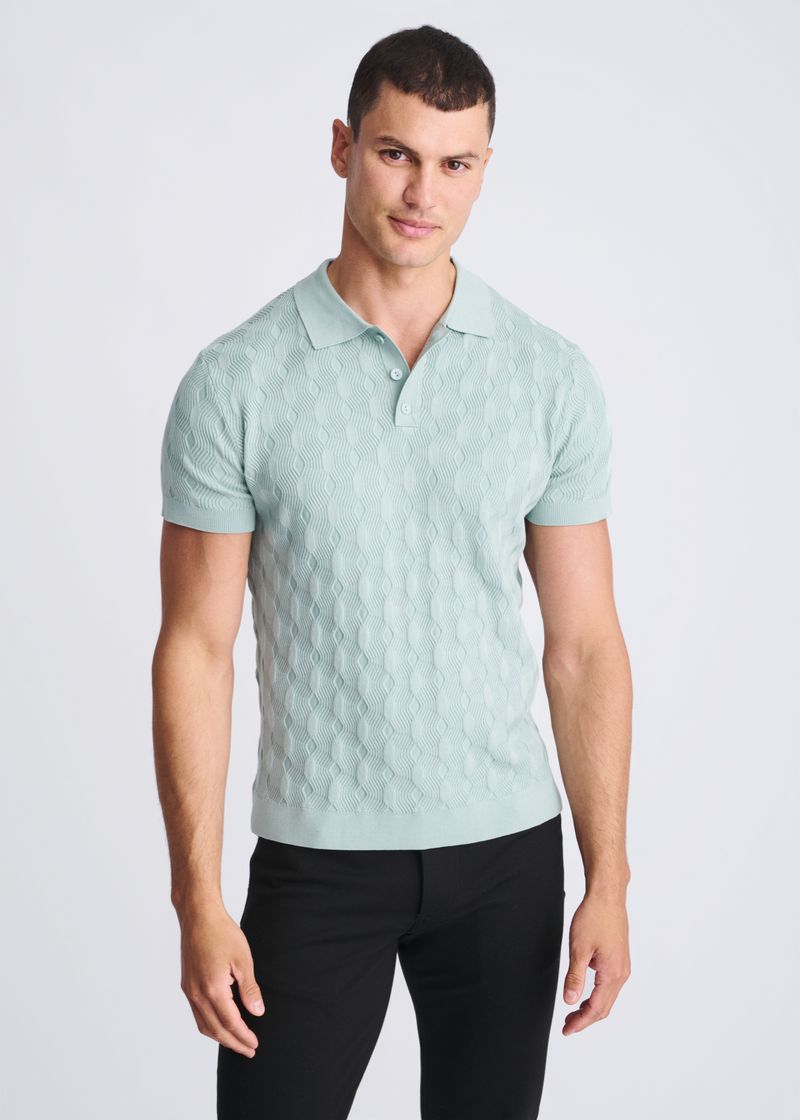 Textured Silk Tencel Polo Stalk