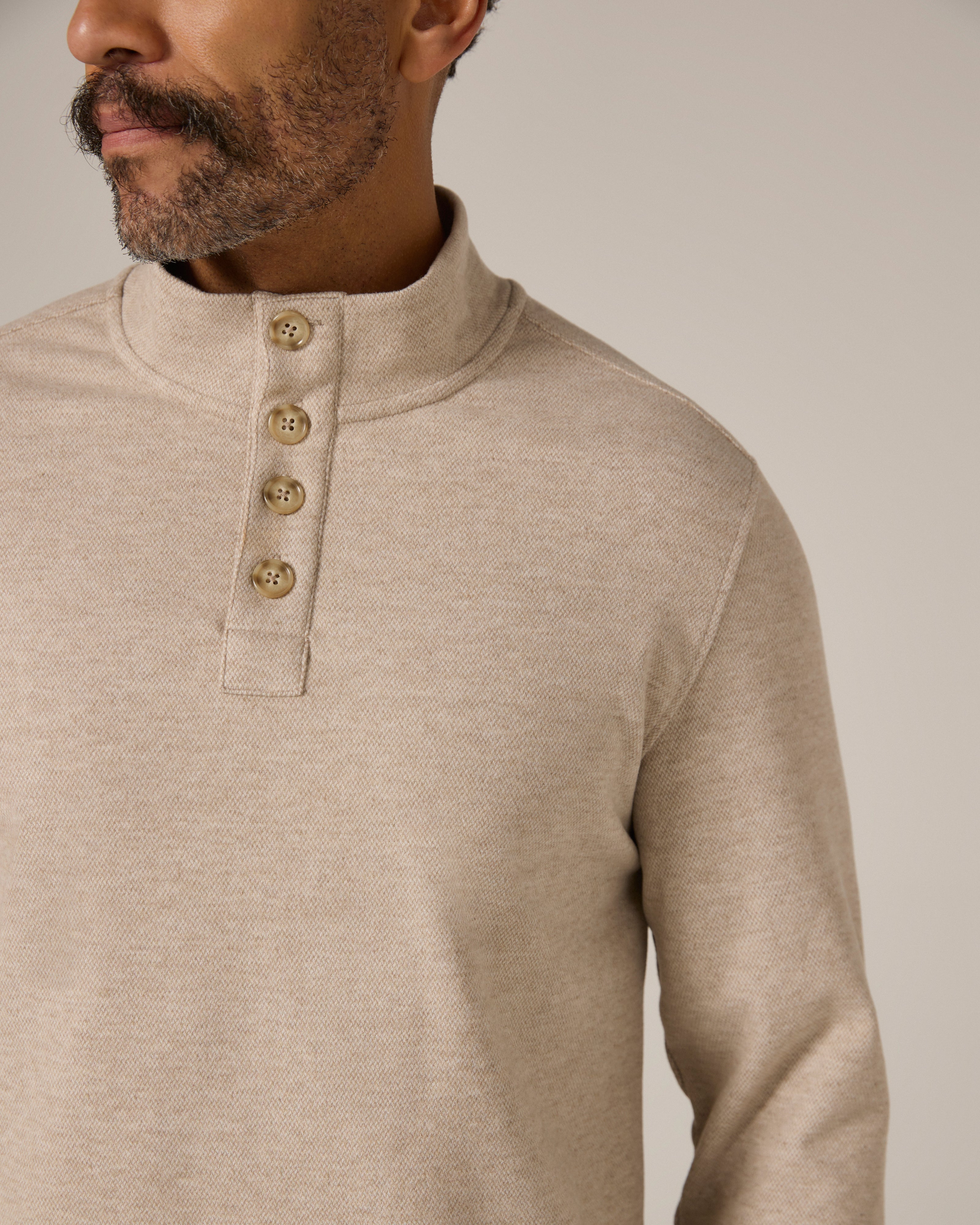 Stratton Textured Pullover Khaki