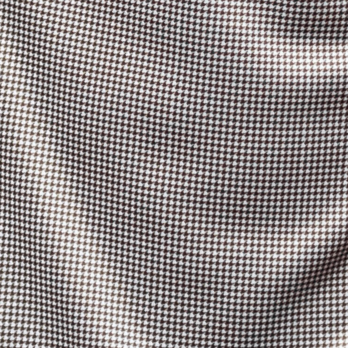 Semi-Spread Collars Polo Brown Houndstooth
