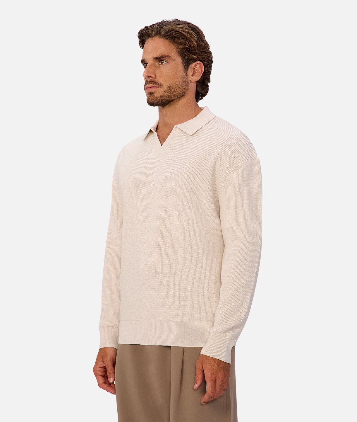 The New England Polo Knit Ivory Marl
