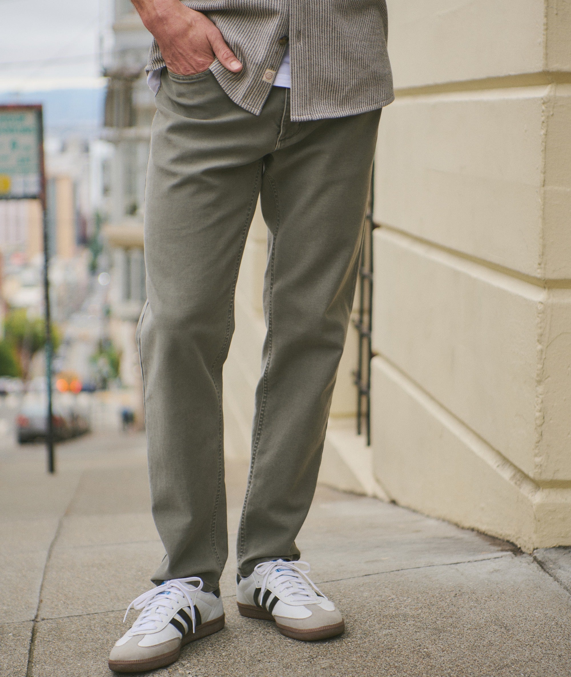 Slim Straight Flex Terry Pant Olive