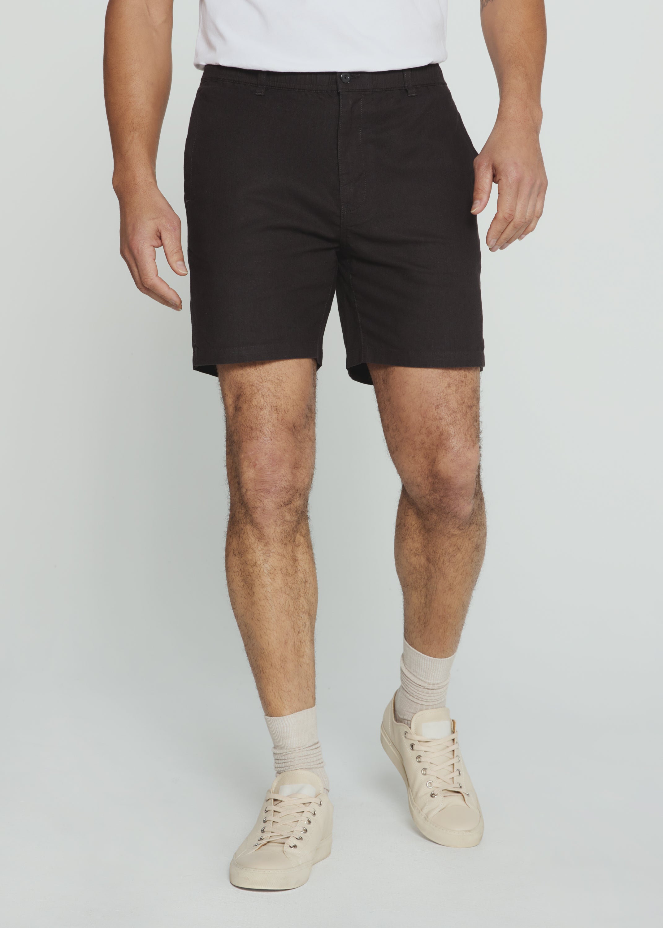 Laguna 5" Linen Short Charcoal