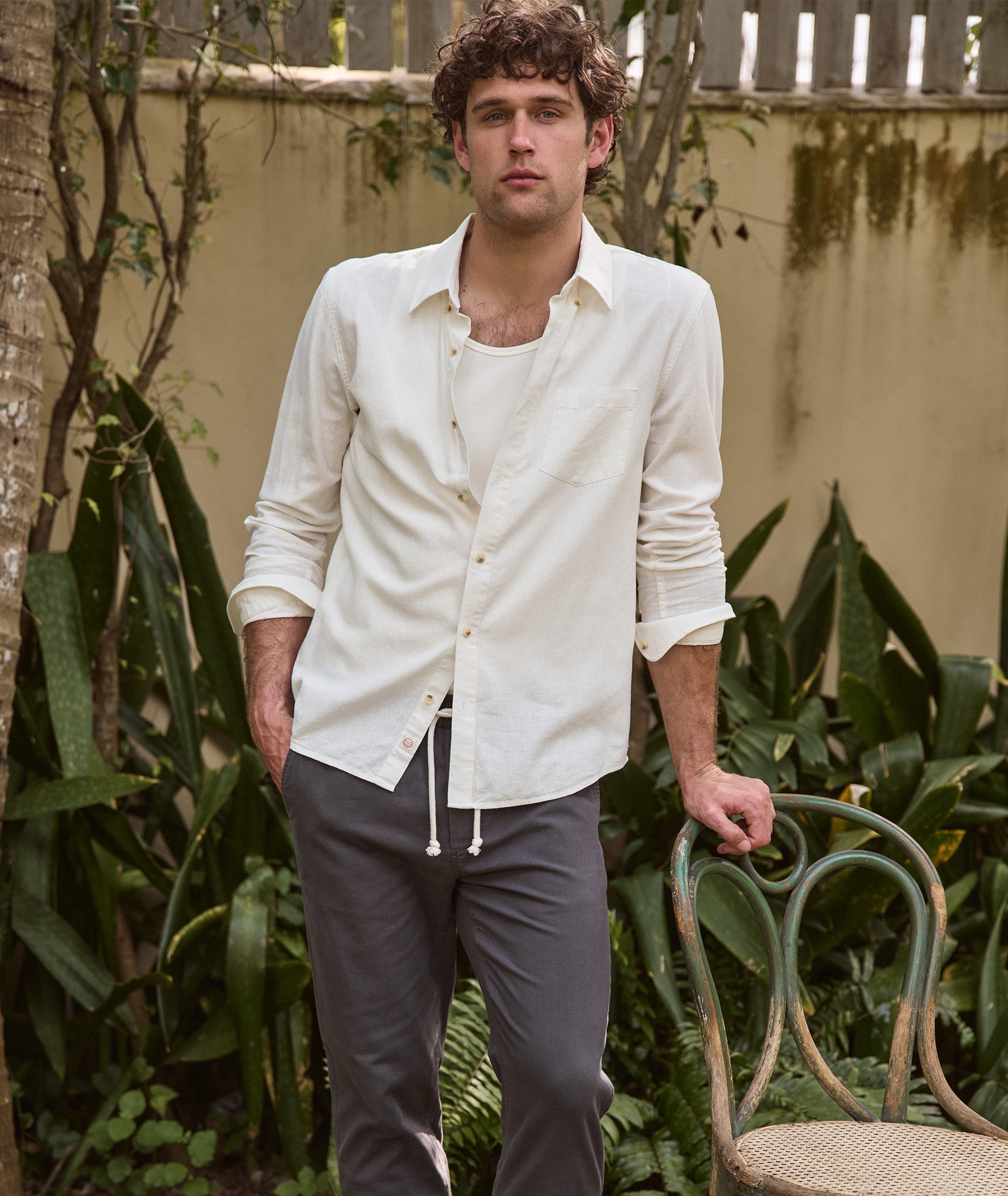 Better-Than-Linen Long Sleeve Shirt White