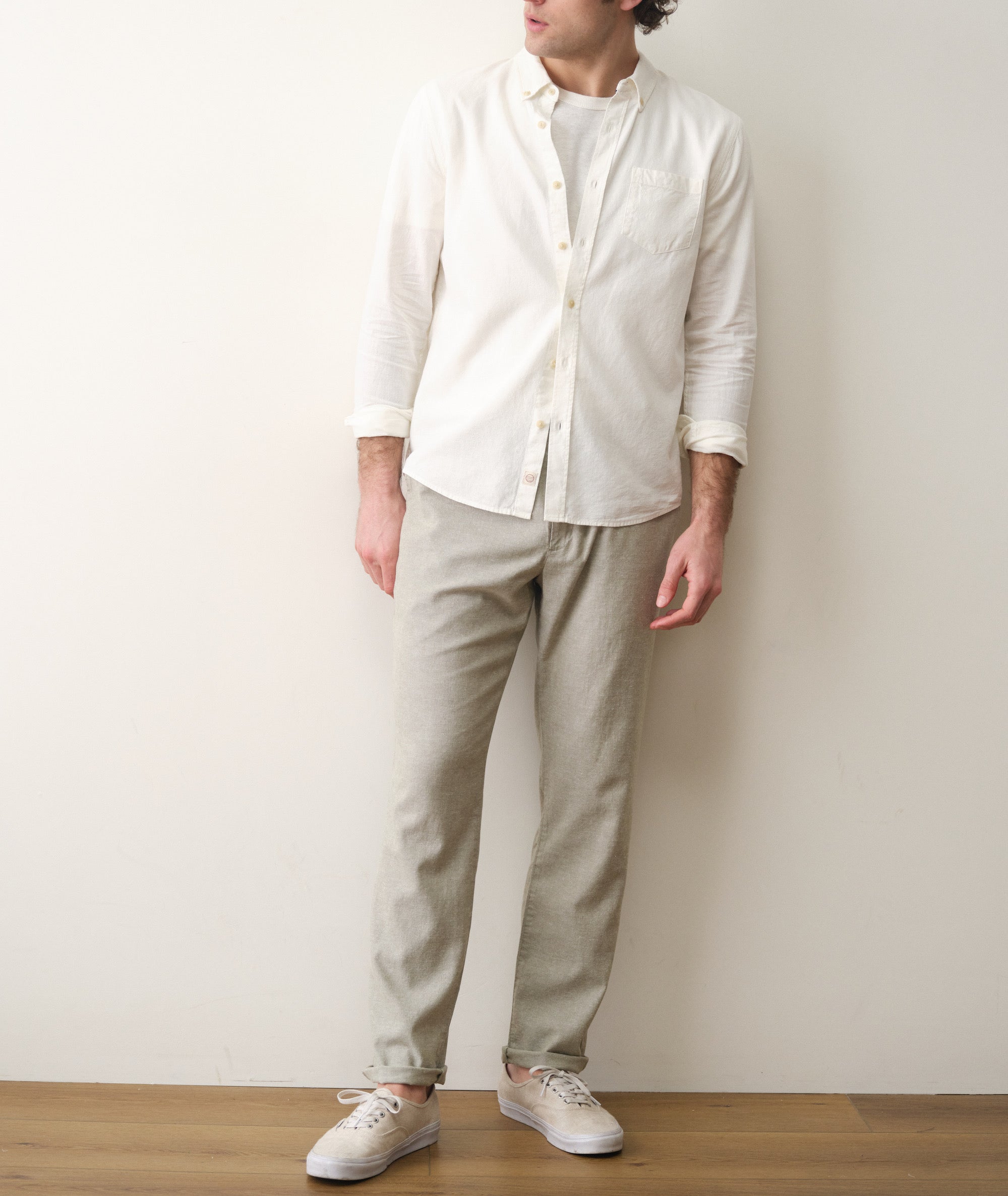 Better-Than-Linen Long Sleeve Shirt White