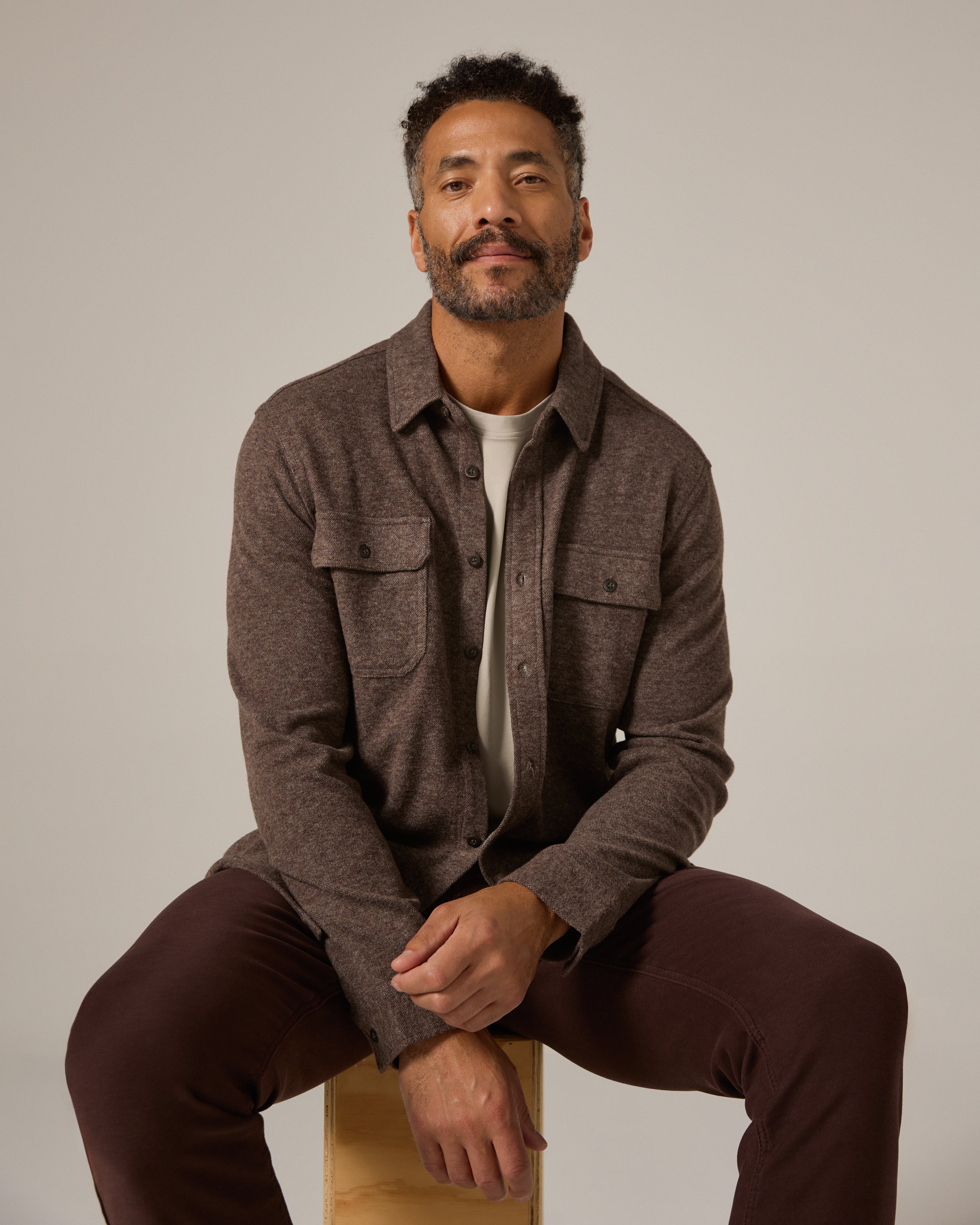 Generation Long Sleeve Marled Shirt Walnut