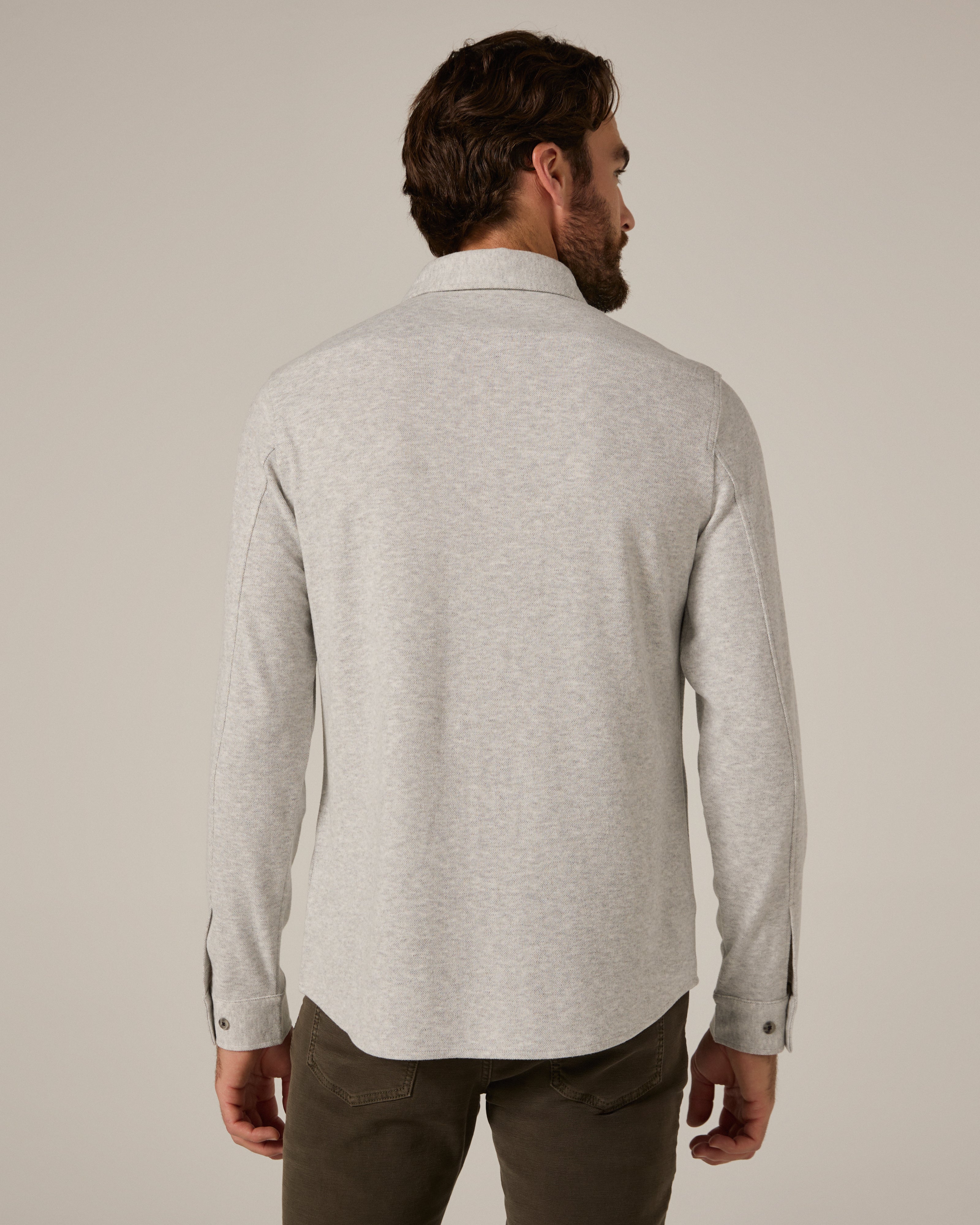 Generation Long Sleeve Marled Shirt Ecru