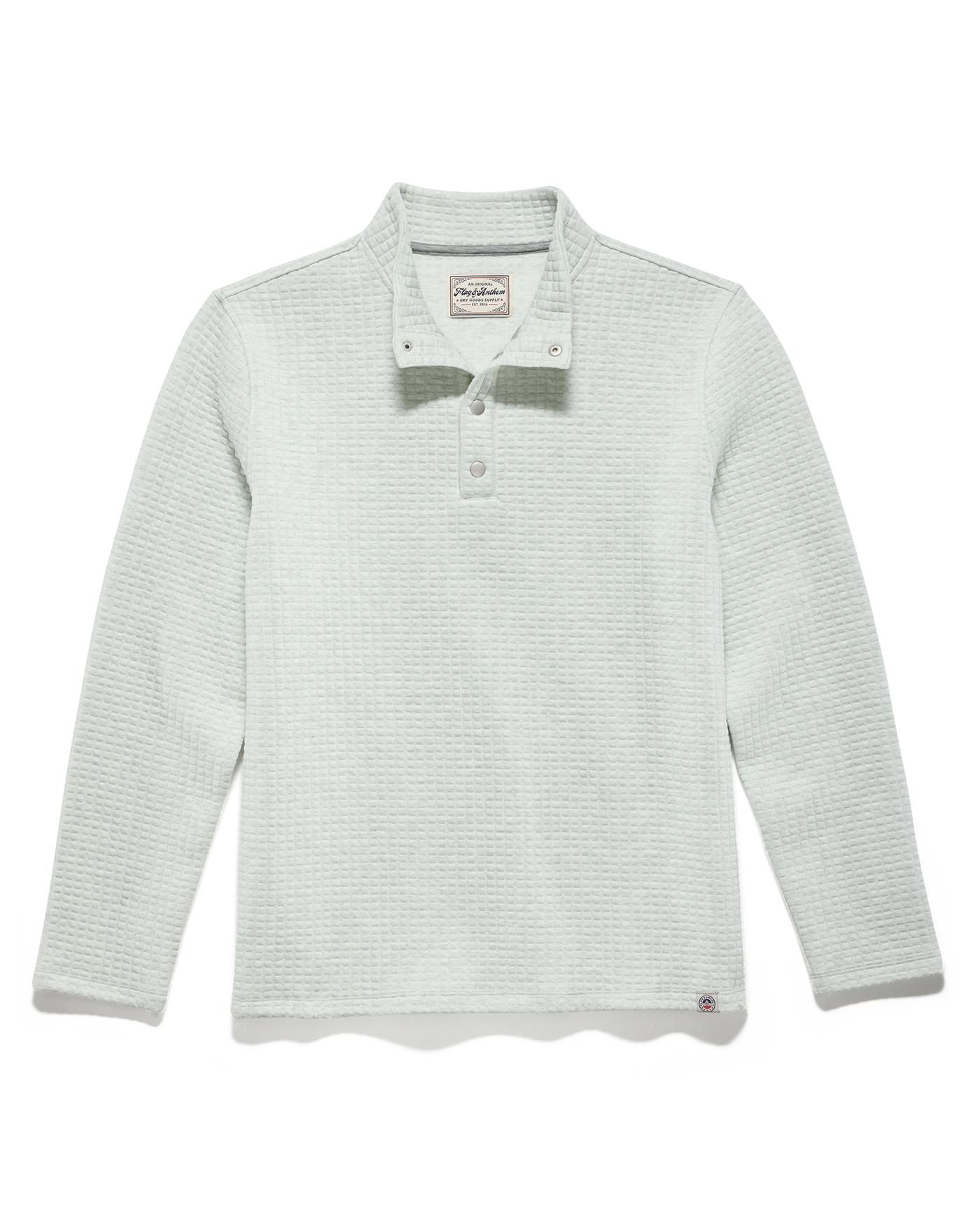 Silverton Quilted Snap Mock Neck Light Grey Heather