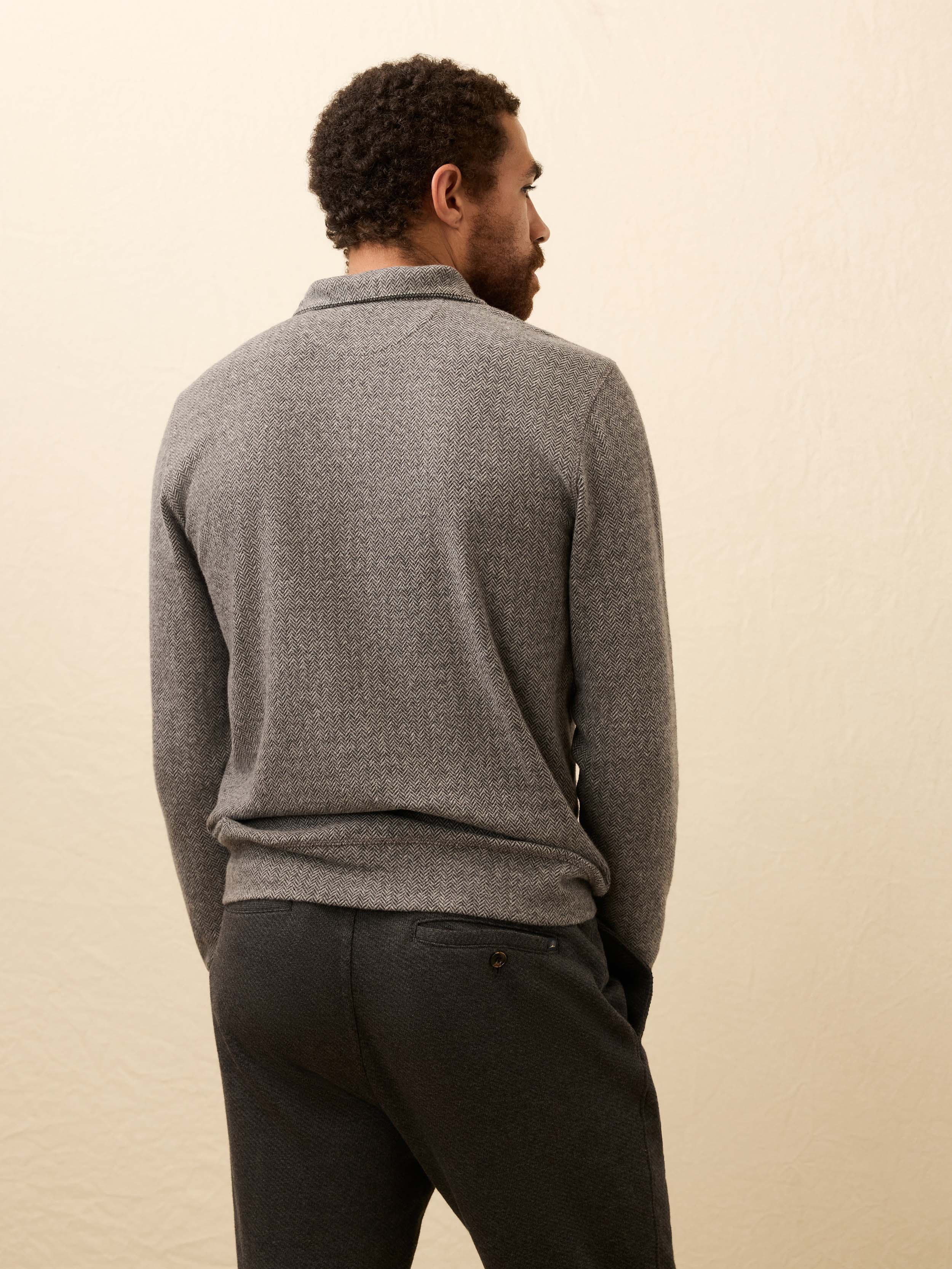 Legend Sweater 1/4 Zip II Alpine Grey Herringbone