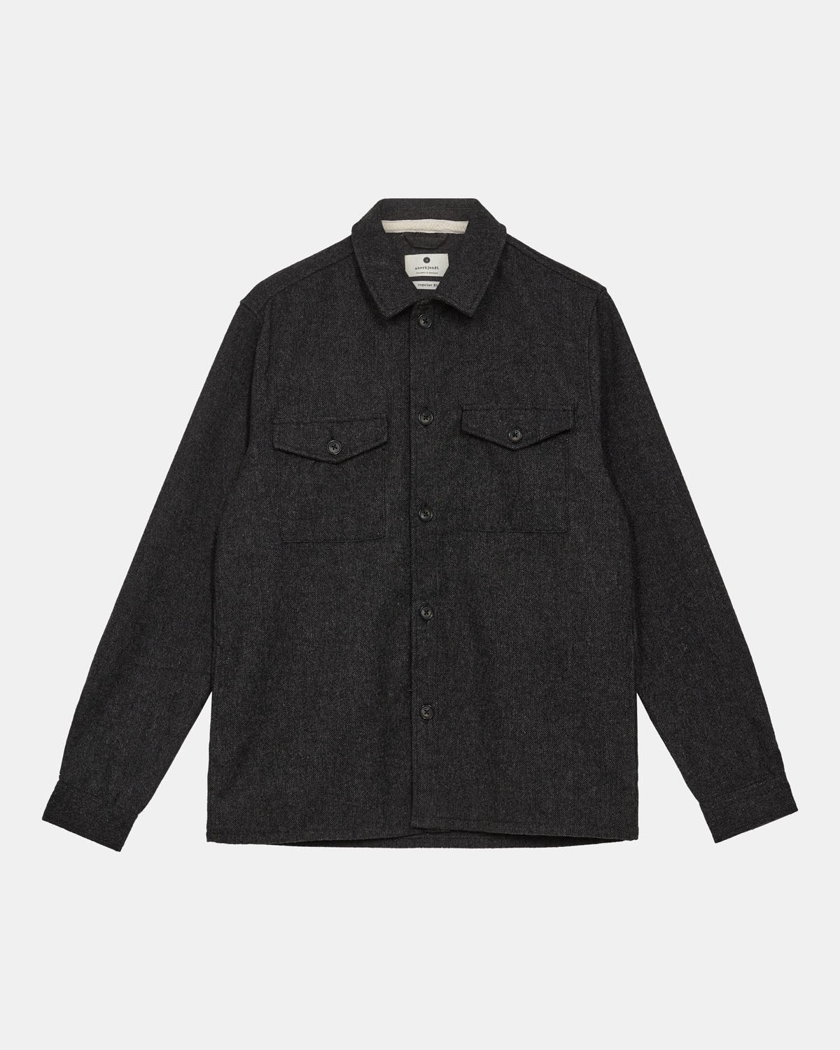 Akoscar Wool Shirt Jacket Granite Grey
