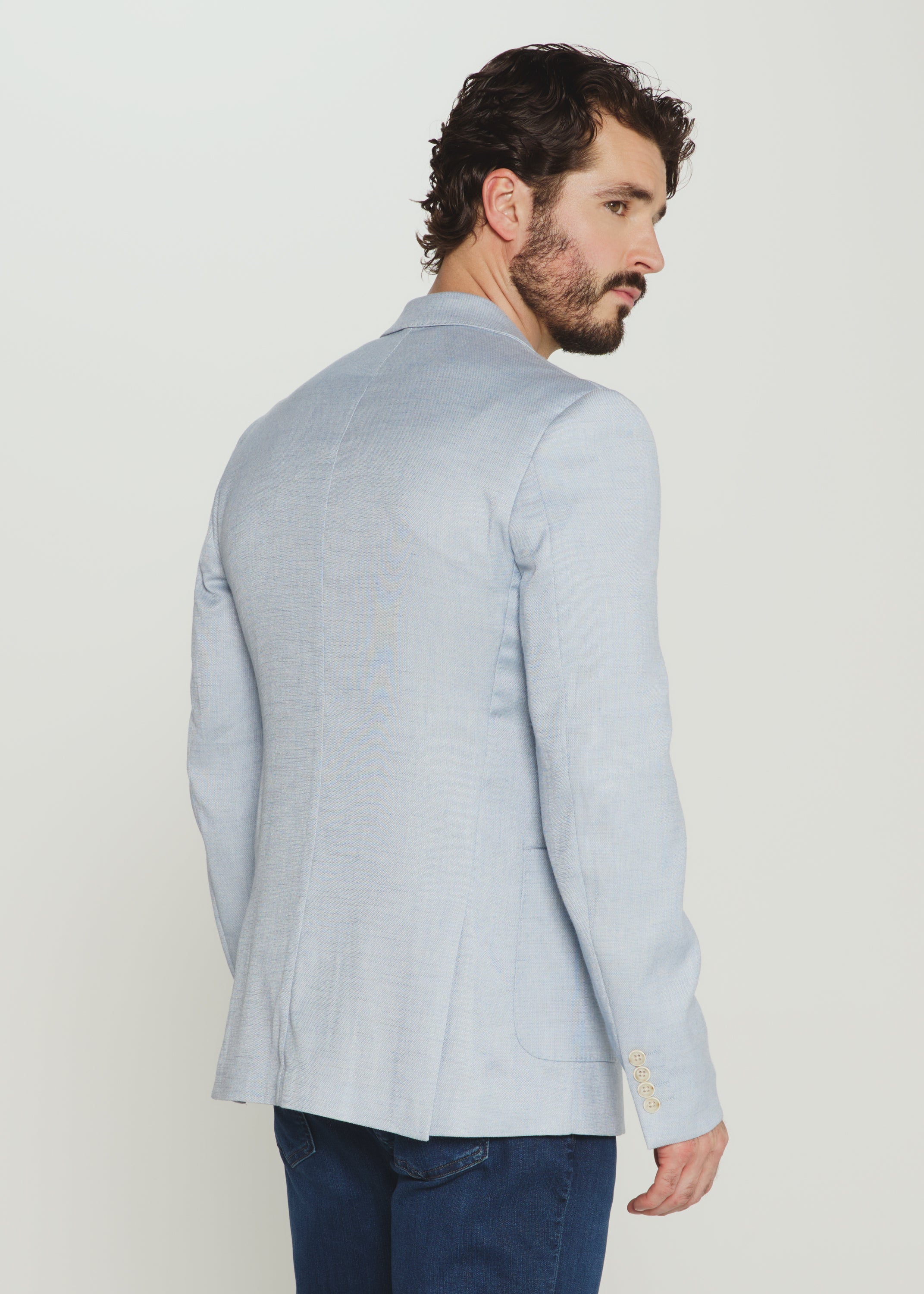 Saltwood Linen Blazer Light Blue