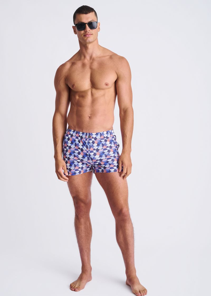 Printed Seersucker Swim Shorts Purple/Wisteria Swirls