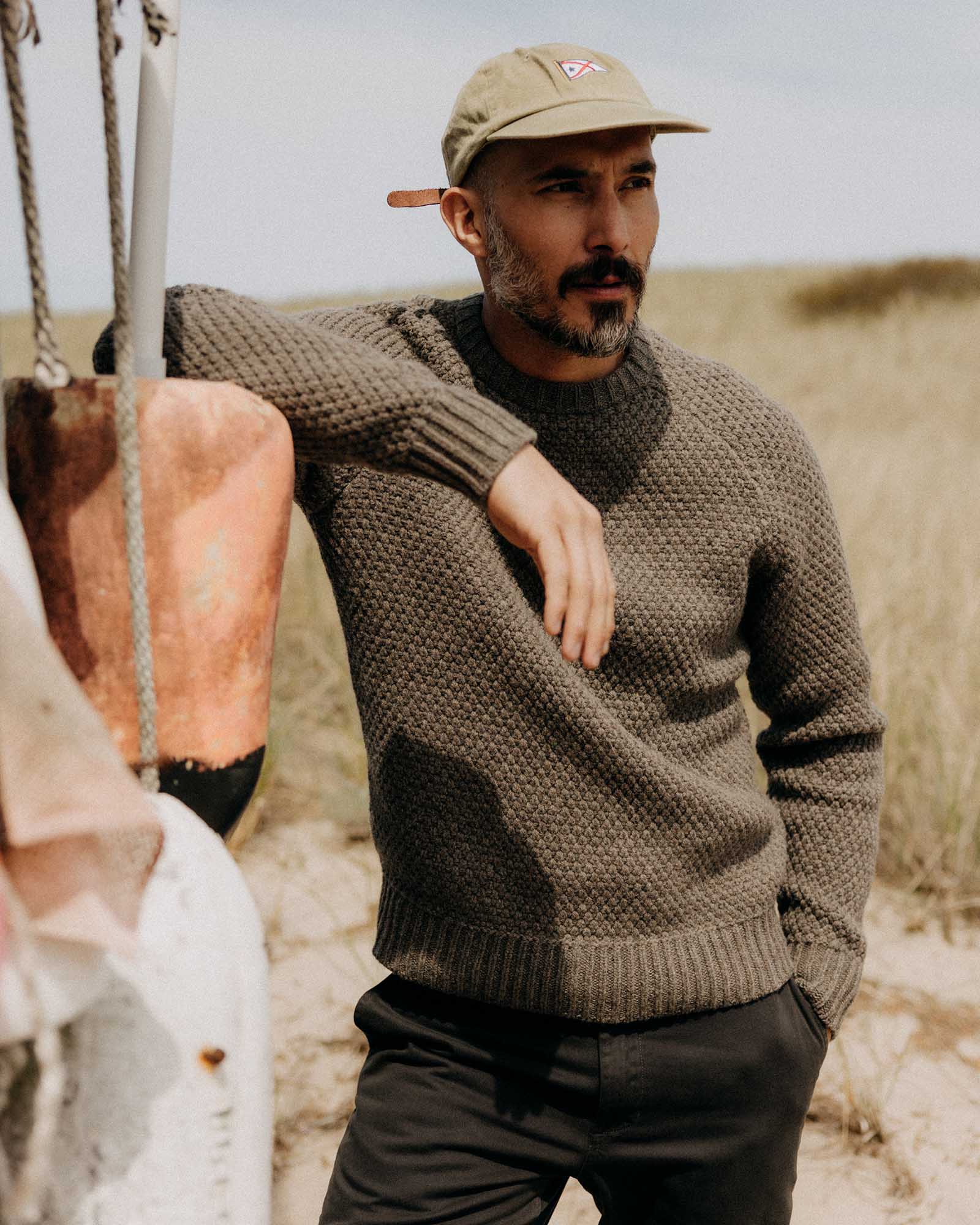 The Fisherman Sweater in Merino Taupe