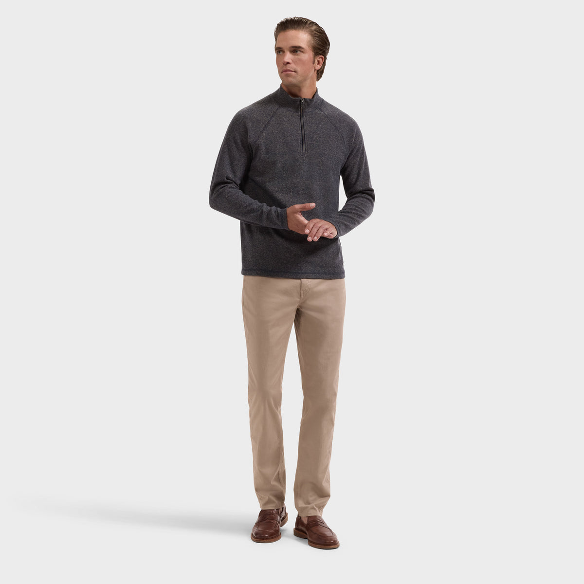 Knit Quarter Zip Sweater Navy