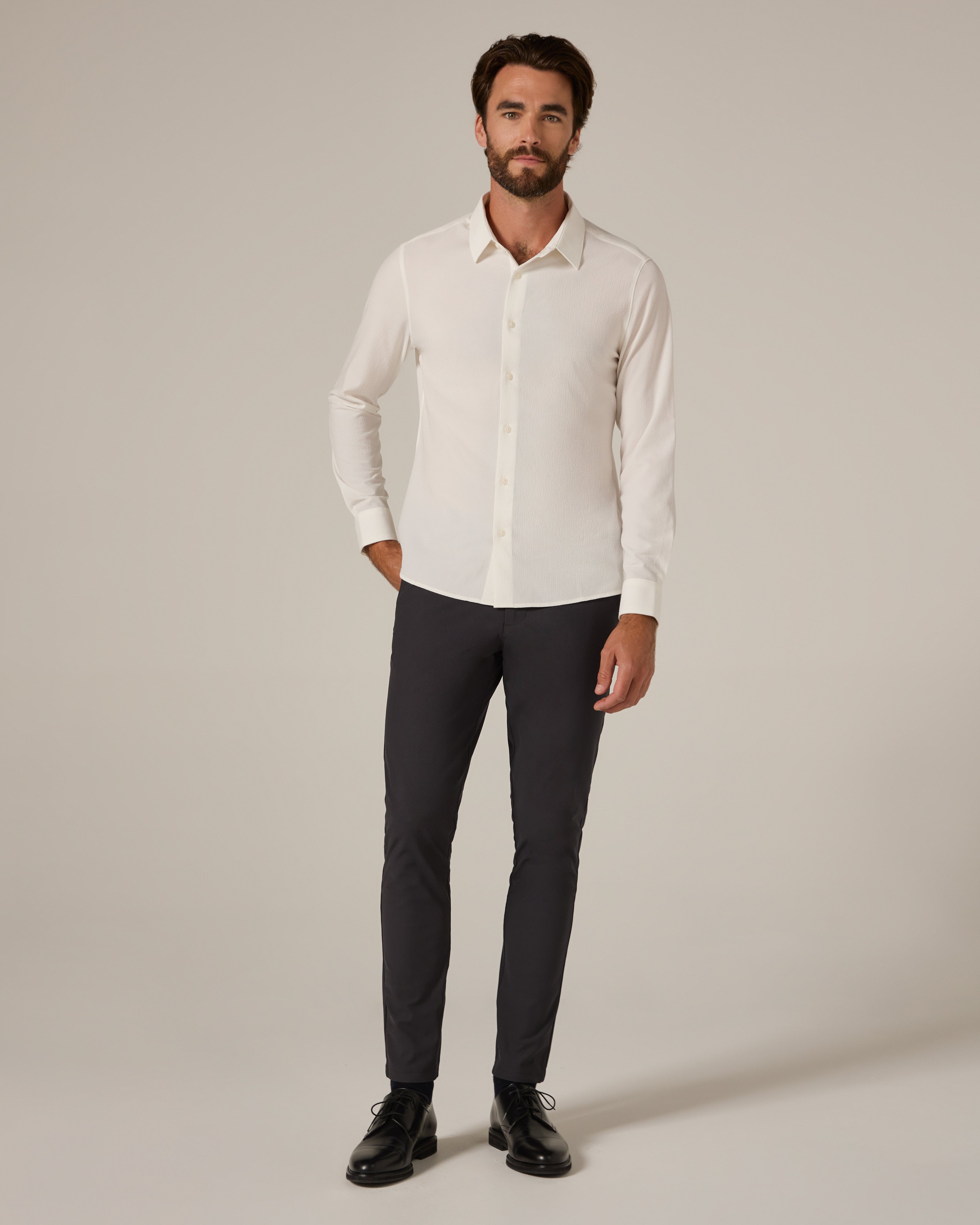 Drayton Long Sleeve Shirt Ivory