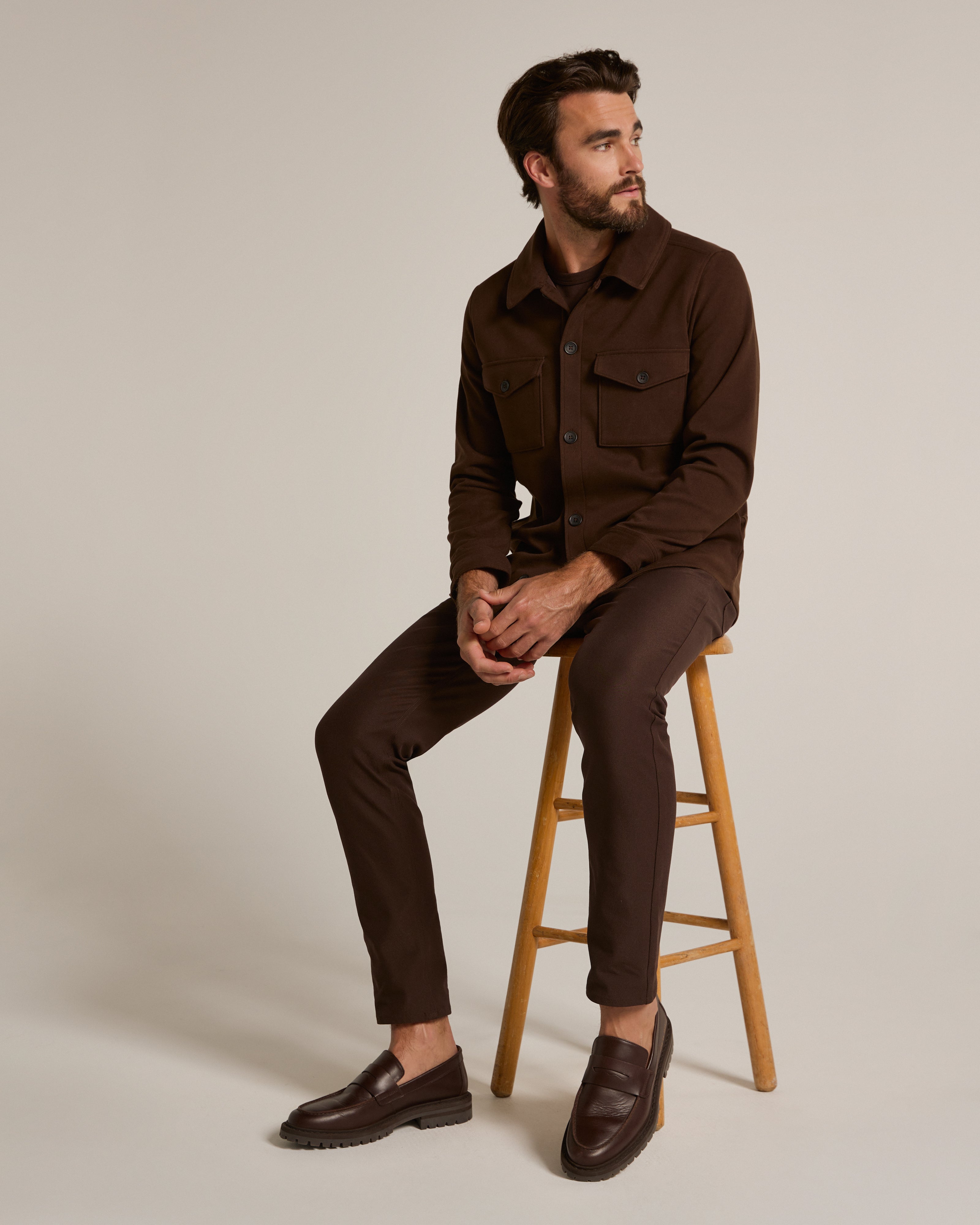 Craftsman Twill Shacket Walnut